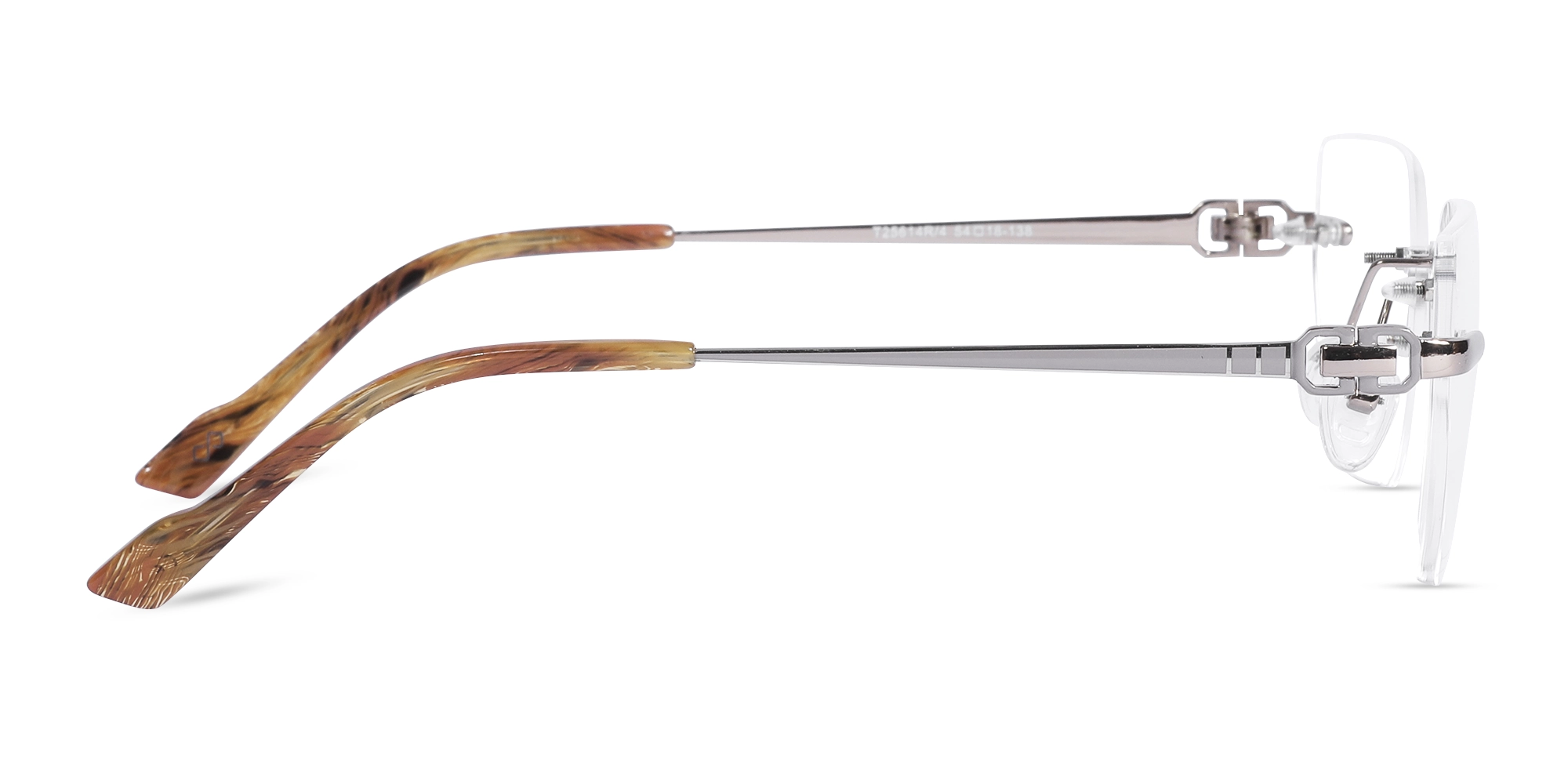 Silver Geometric Rimless Glasses 4