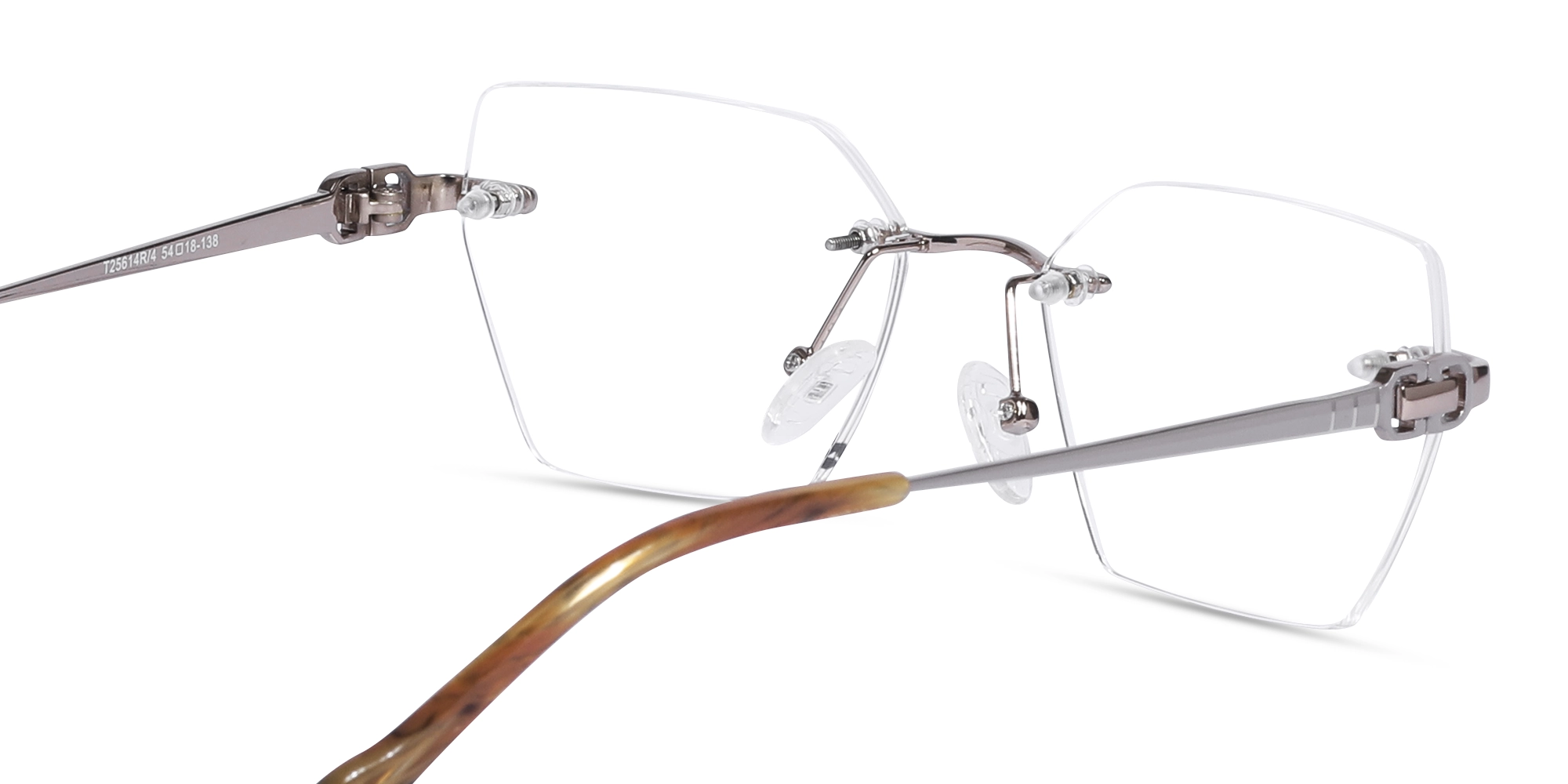 Silver Geometric Rimless Glasses 5