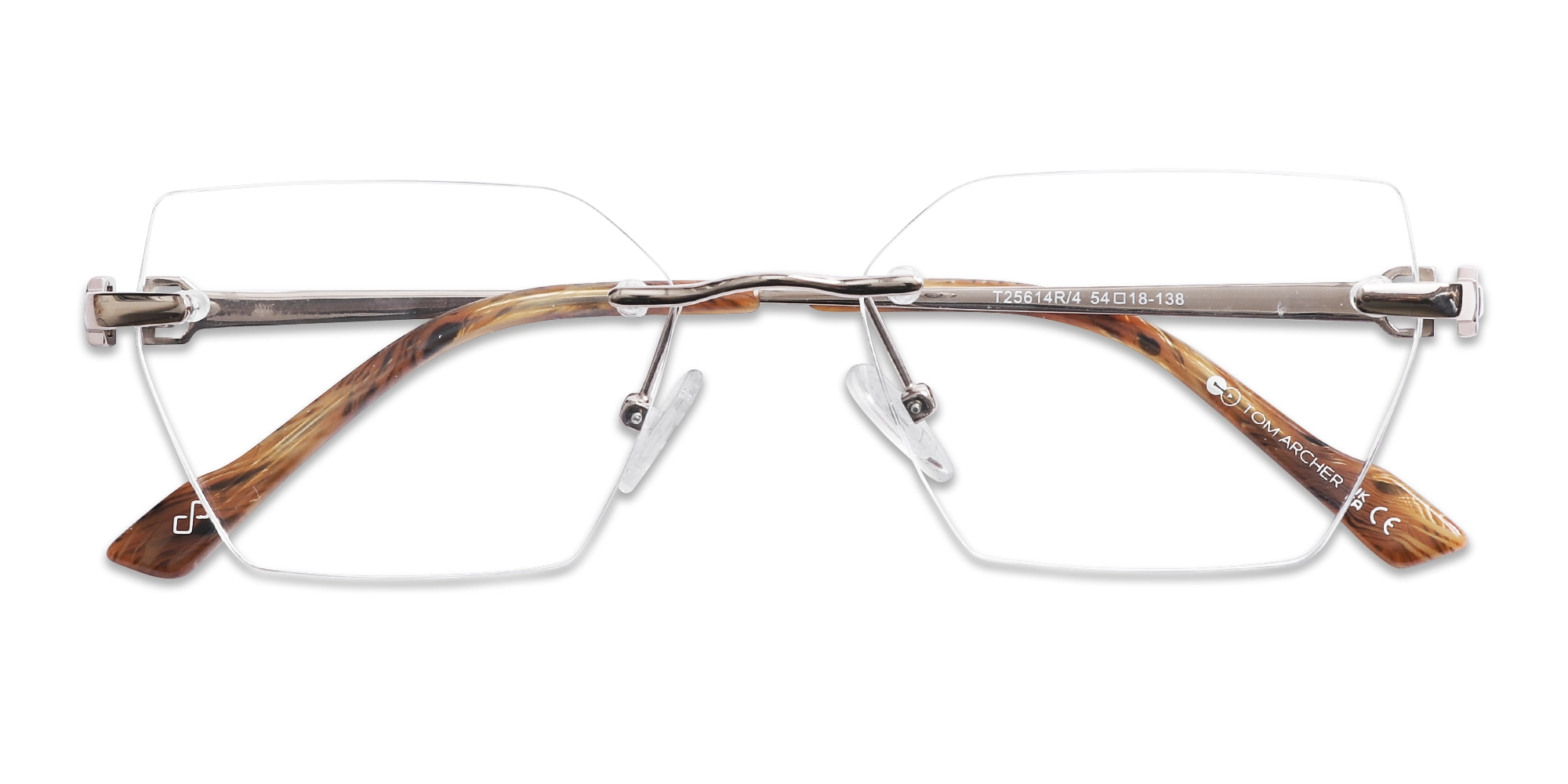 Silver Geometric Rimless Glasses 6