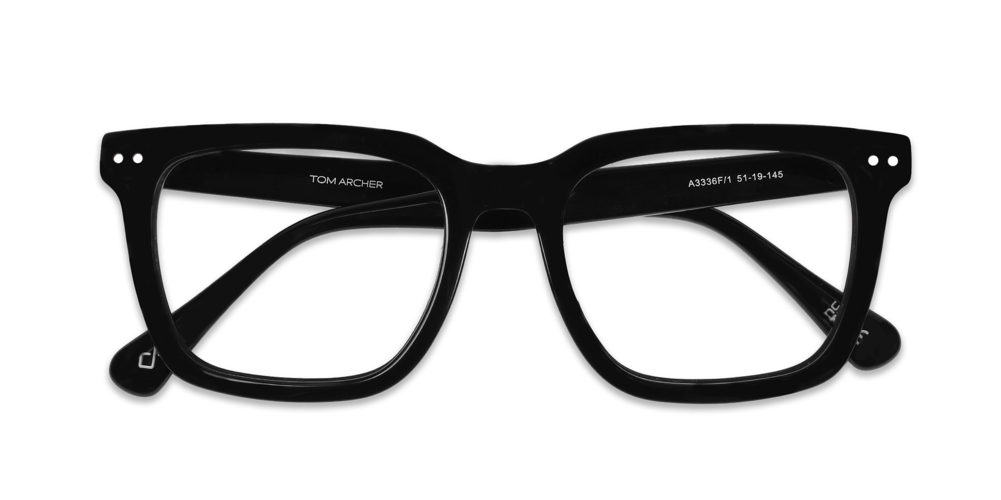 Black Square Acetate Glasses For Men & Women-6