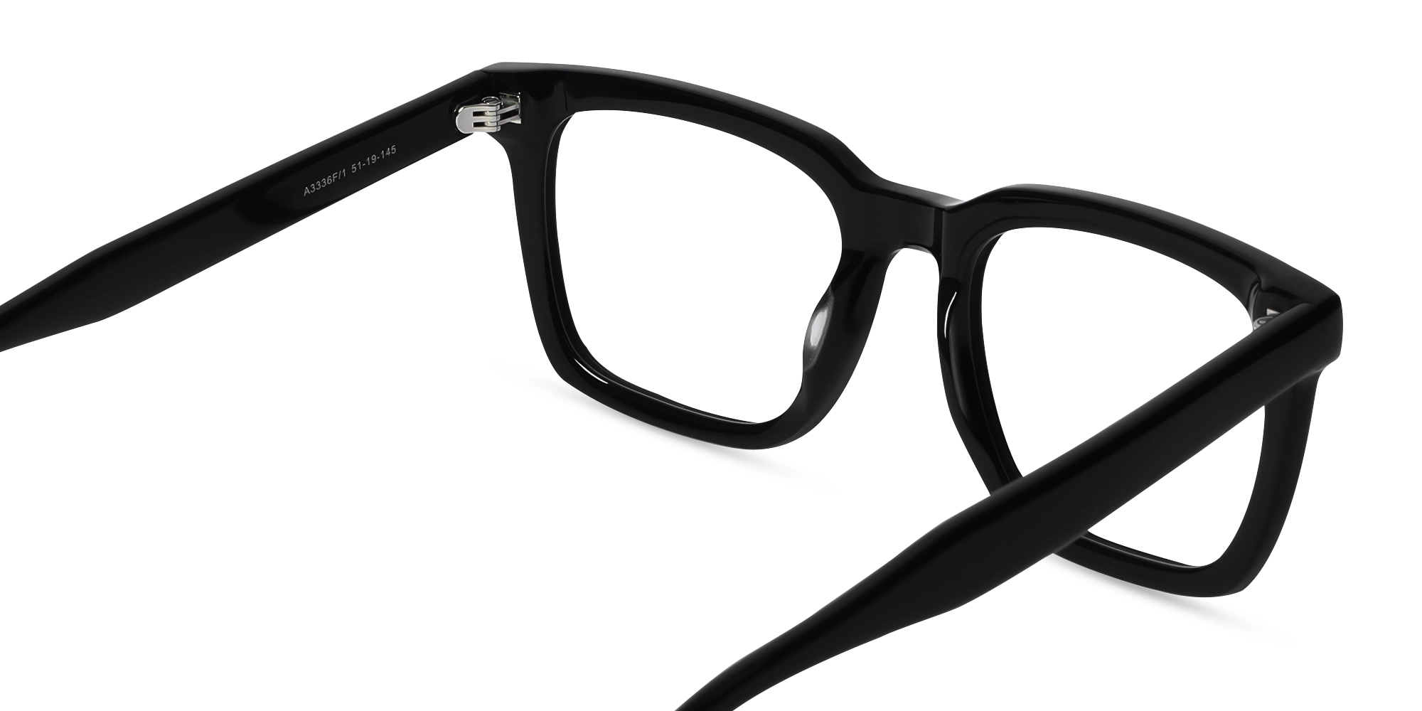 Black Square Acetate Glasses For Men & Women-5