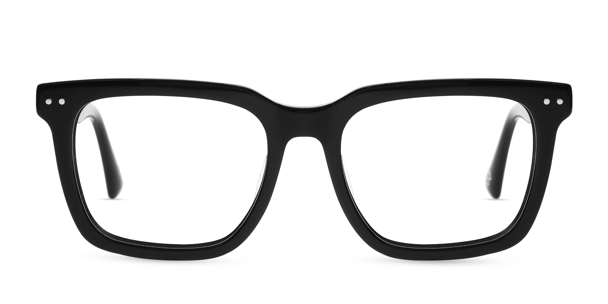 Black Square Acetate Glasses For Men & Women-1