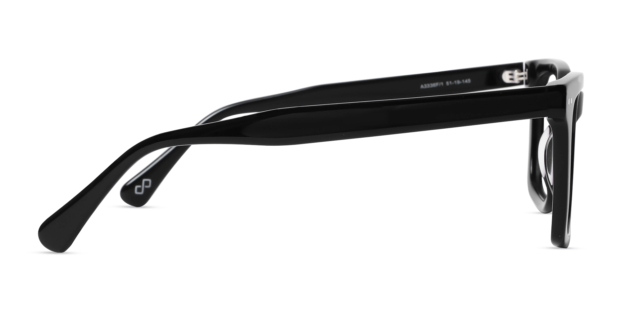 Black Square Acetate Glasses For Men & Women-4