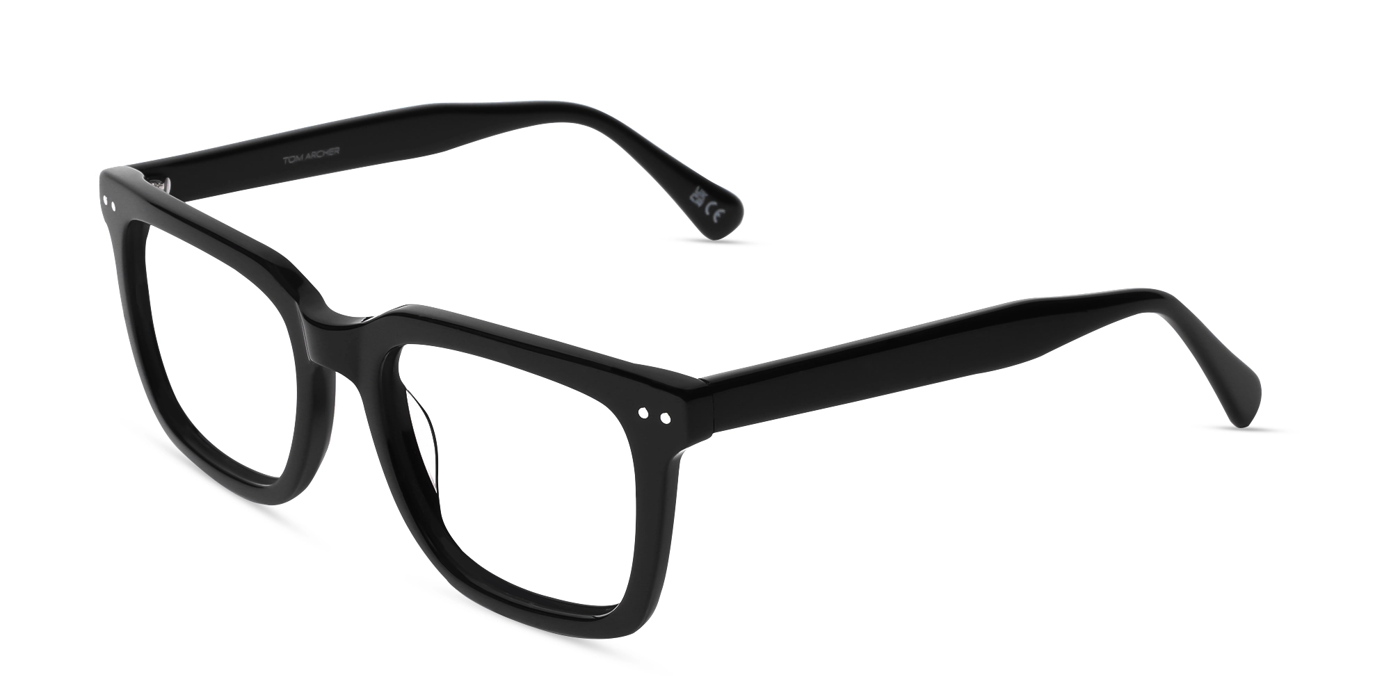 Black Square Acetate Glasses For Men & Women-3