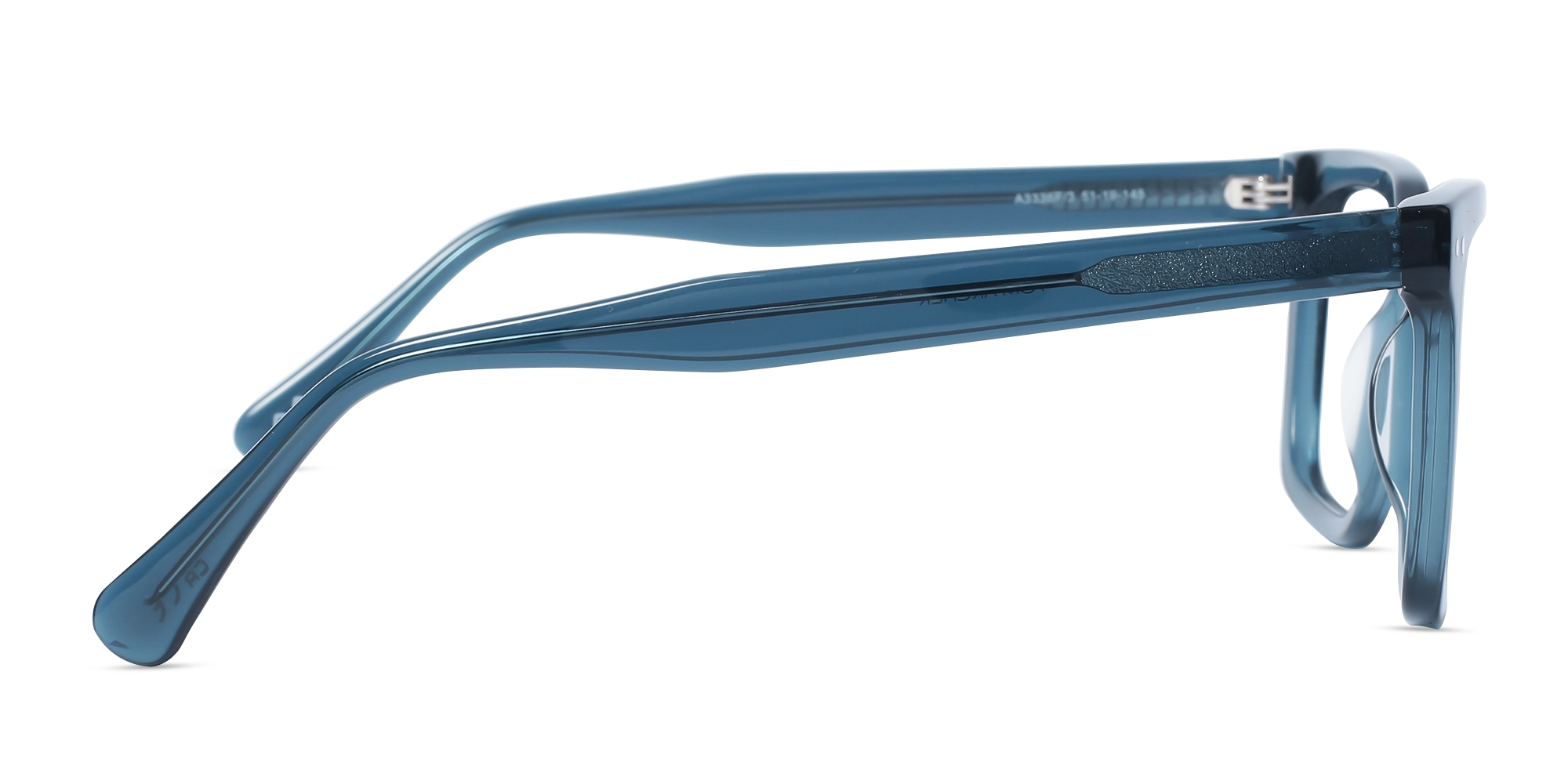 Stylish Crystal Teal Blue Square Acetate Glasses-4