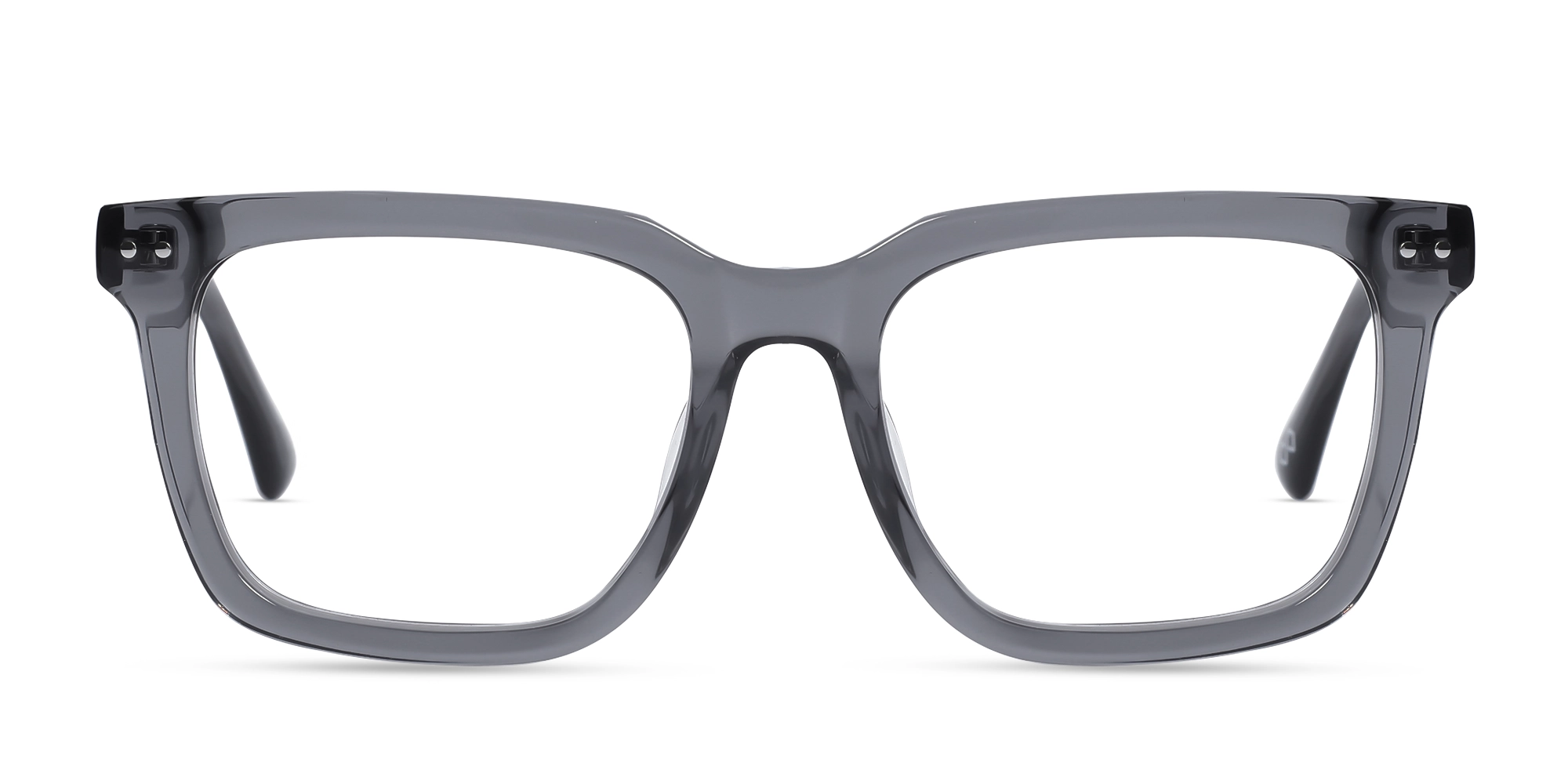 Crystal Steel Grey Acetate Square Glasses-1