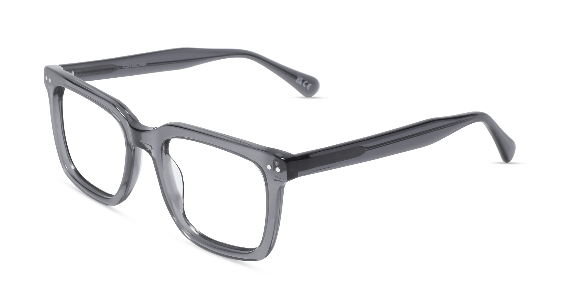 Crystal Steel Grey Acetate Square Glasses-3