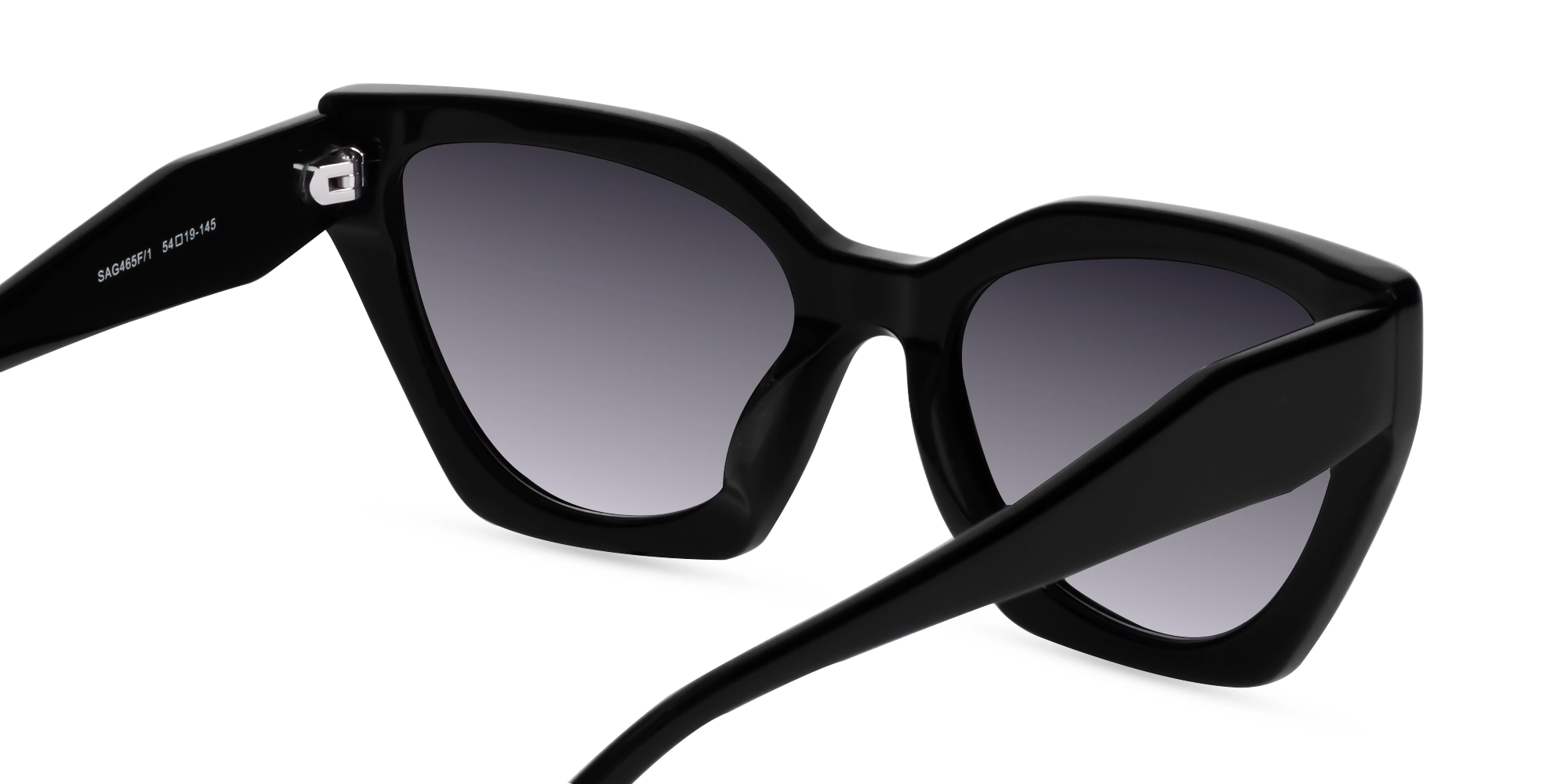 Black Cat-Eye Geometric Sunglasses-5