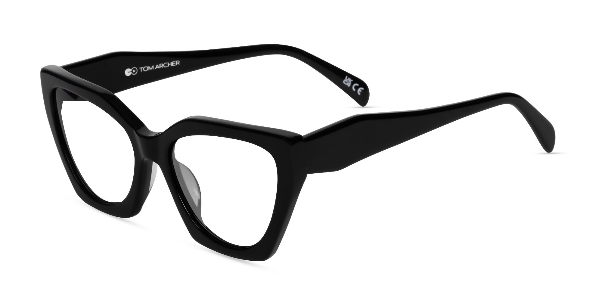 Black Cat-eye Geometric Glasses-3