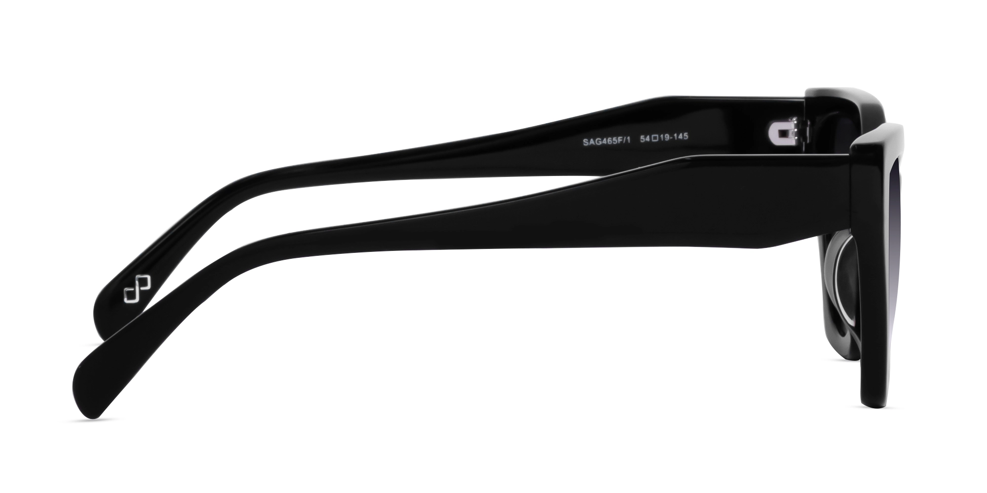 Black Cat-Eye Geometric Sunglasses-4