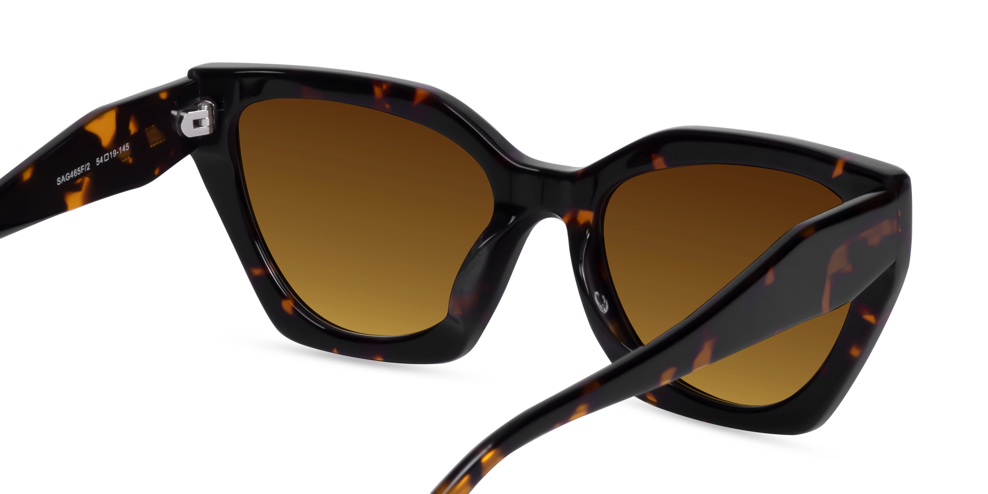 Honey Tortoise Cat-Eye Geometric Sunglasses-5