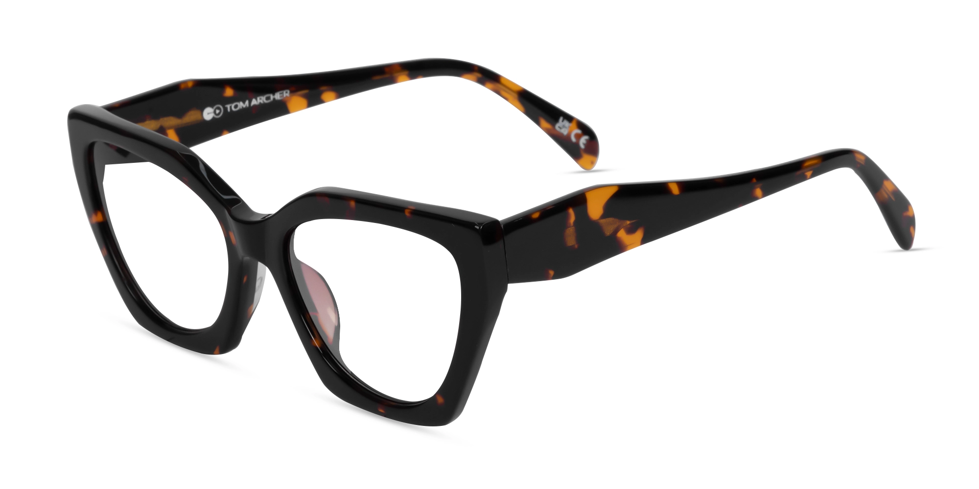 Honey Tortoise Cat-eye Geometric Glasses-3