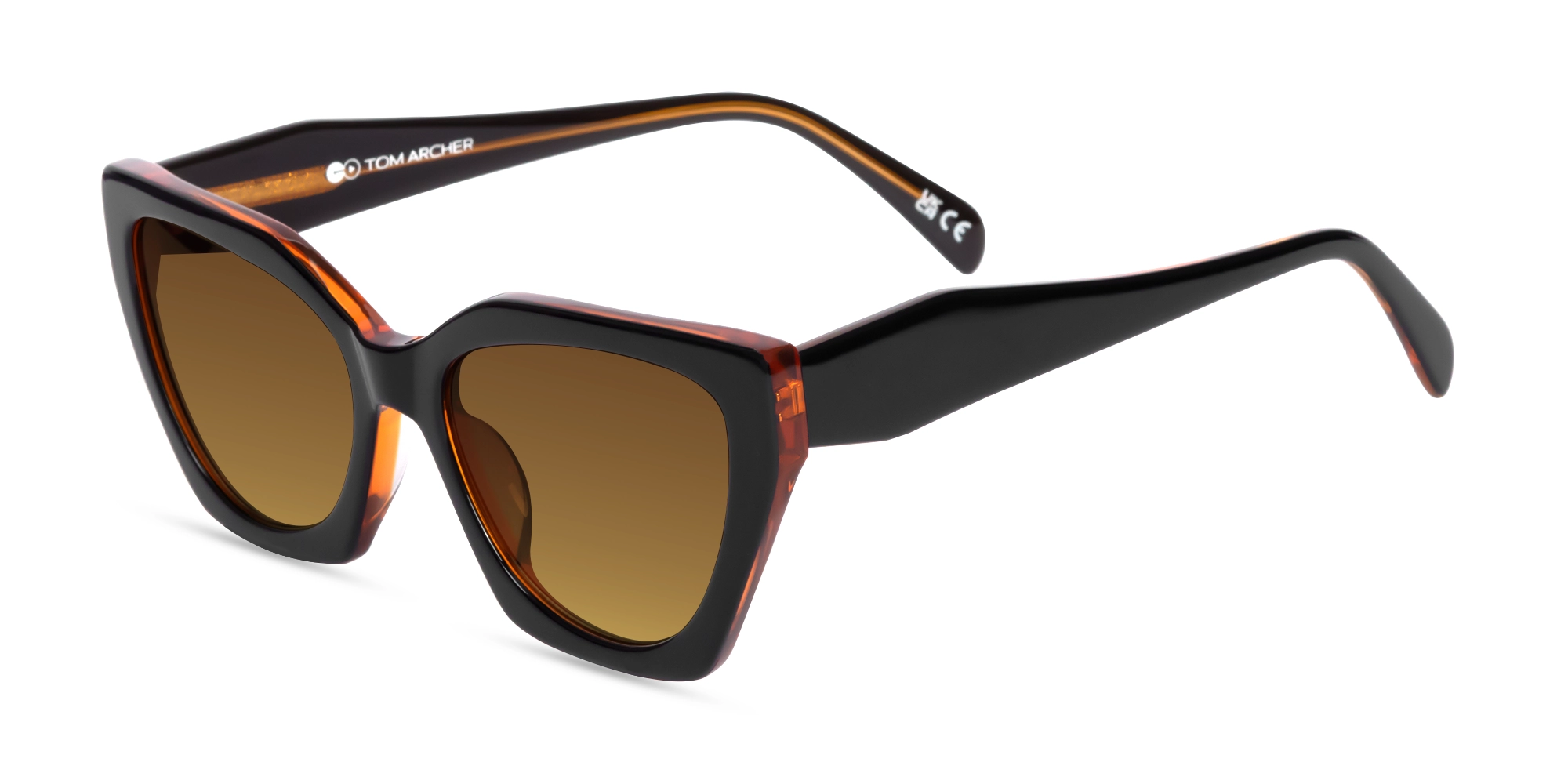 Black & Grey Ombre Cat-Eye Geometric Sunglasses-3