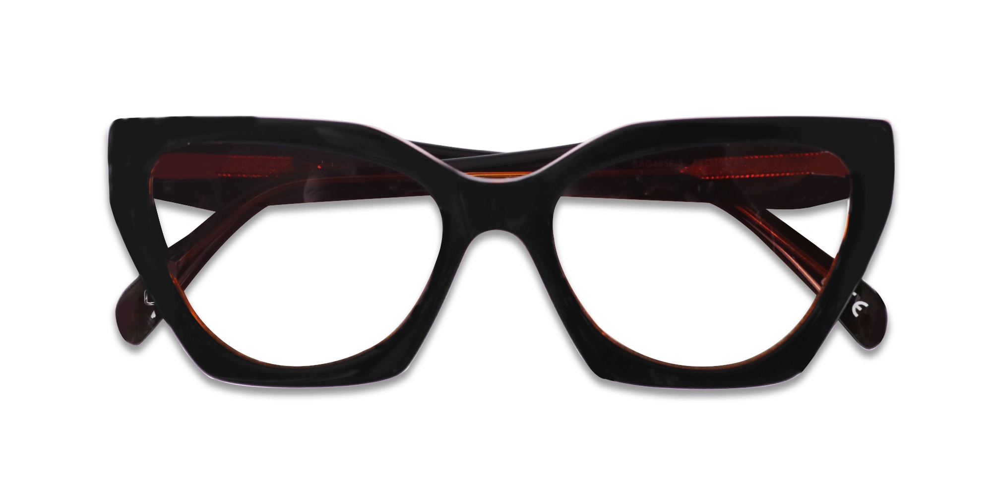 Black & Ochre Cat-eye Geometric Glasses-6