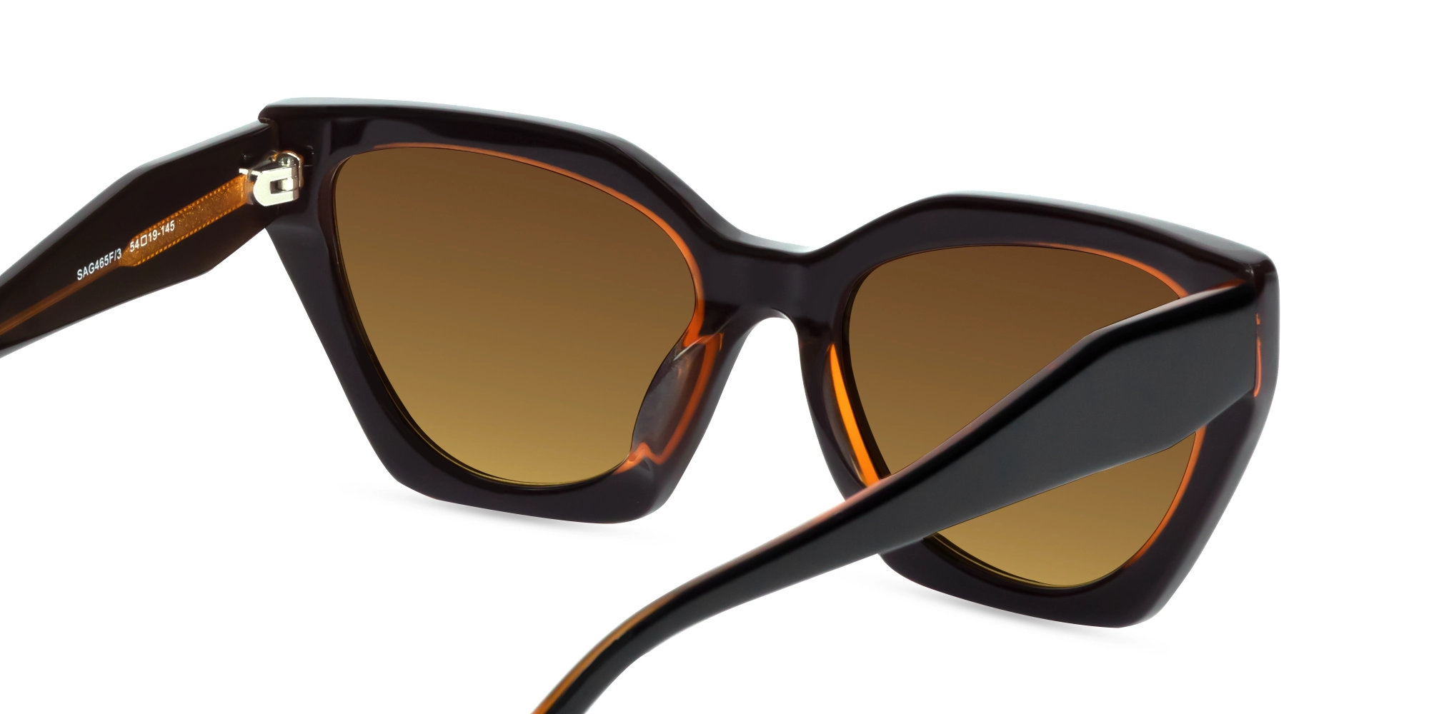 Black & Grey Ombre Cat-Eye Geometric Sunglasses-5