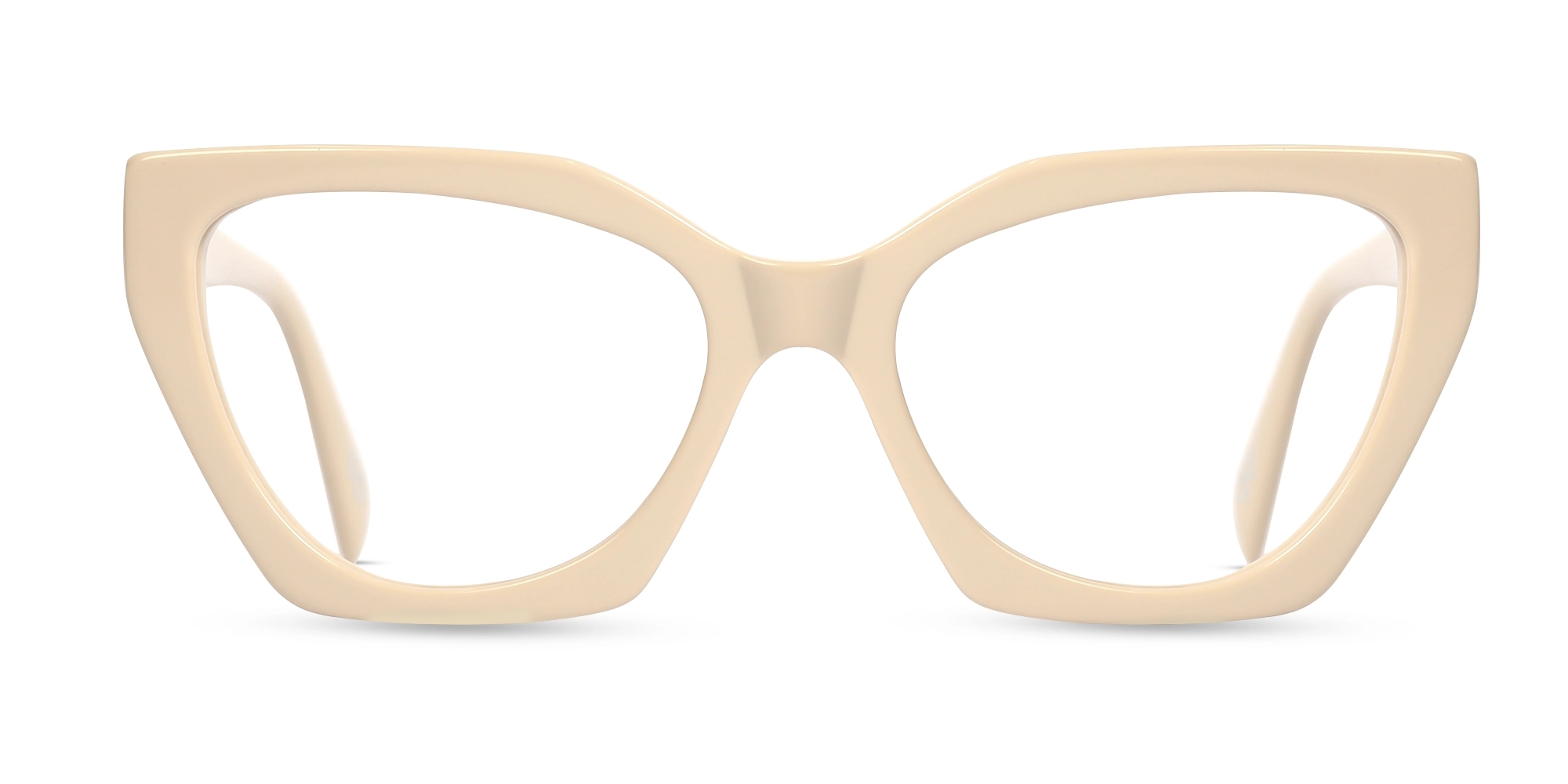 Bisque Cat-eye Geometric Glasses-1