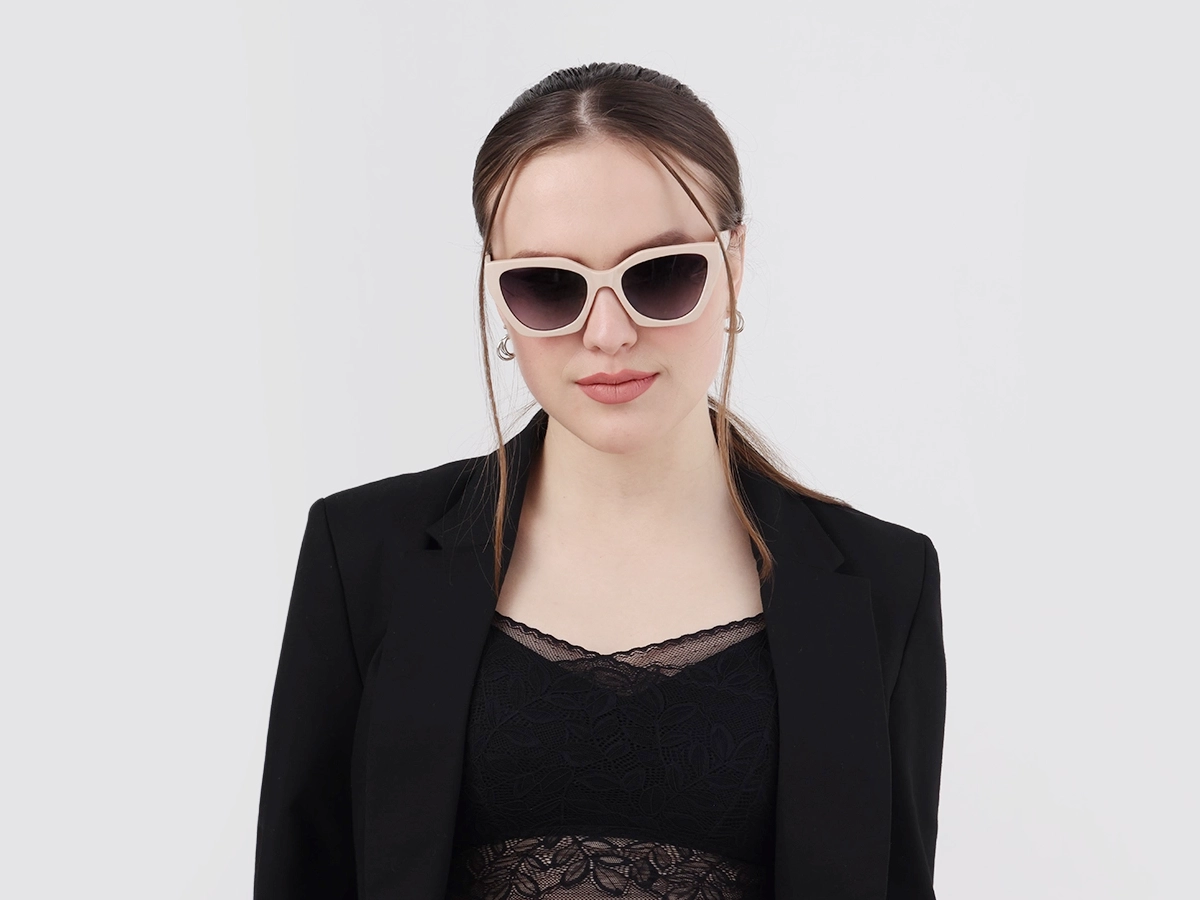 Bisque Cat-Eye Geometric Sunglasses-51