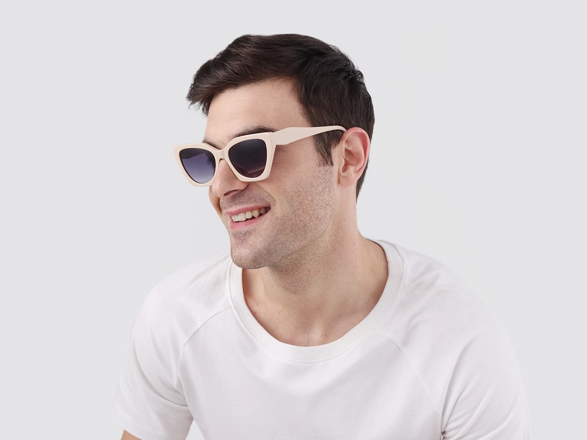 Bisque Cat-Eye Geometric Sunglasses-43