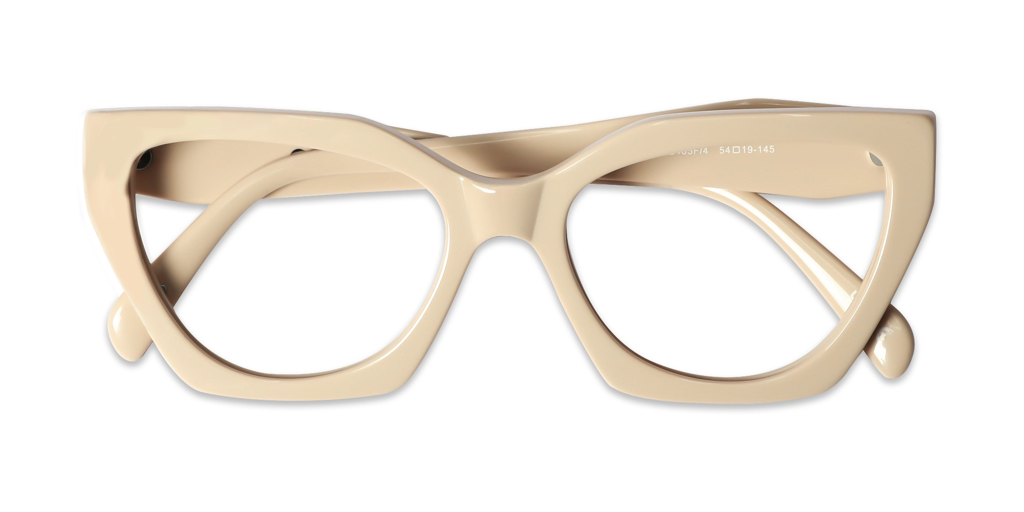 Bisque Cat-eye Geometric Glasses-6
