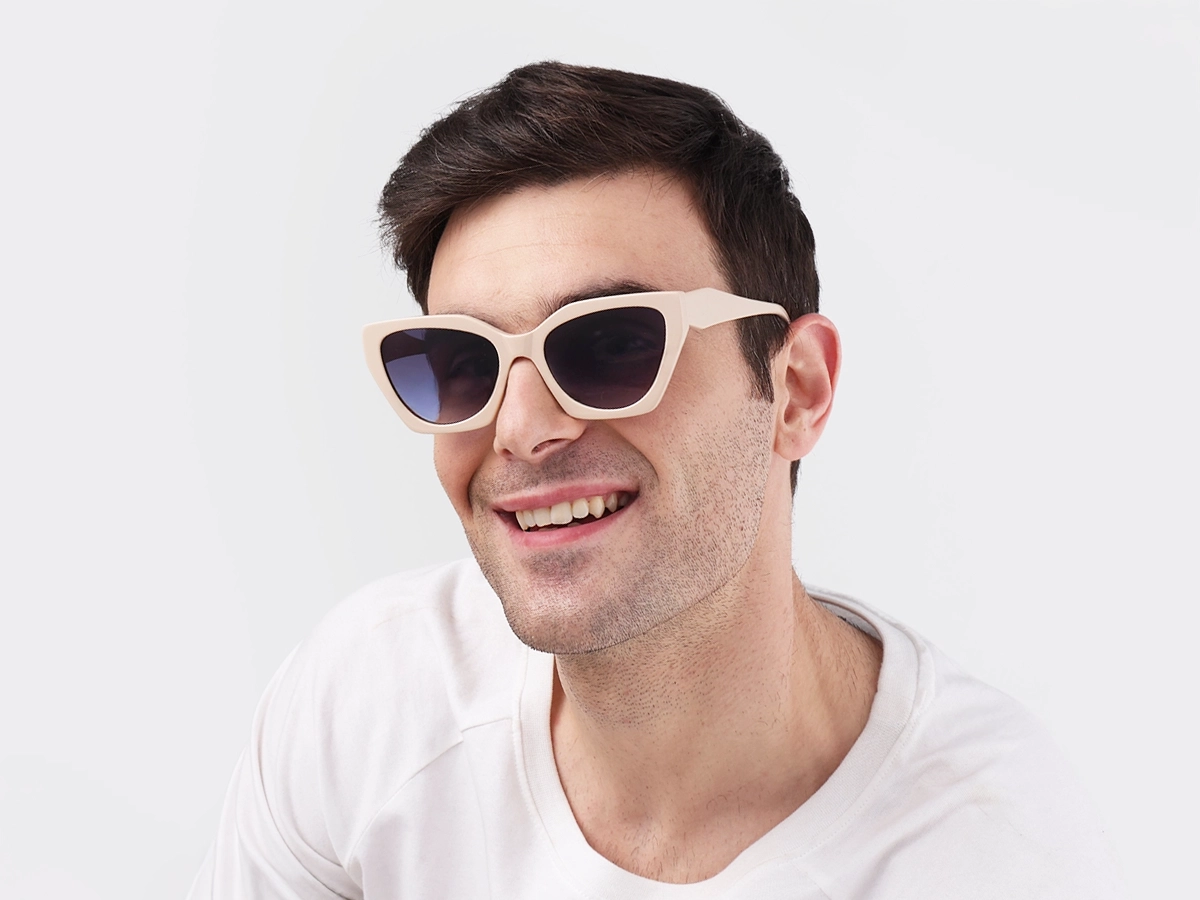 Bisque Cat-Eye Geometric Sunglasses-41