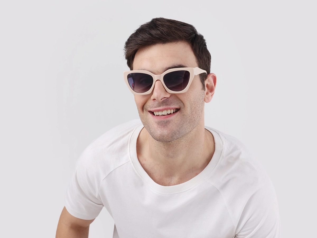 Bisque Cat-Eye Geometric Sunglasses-42