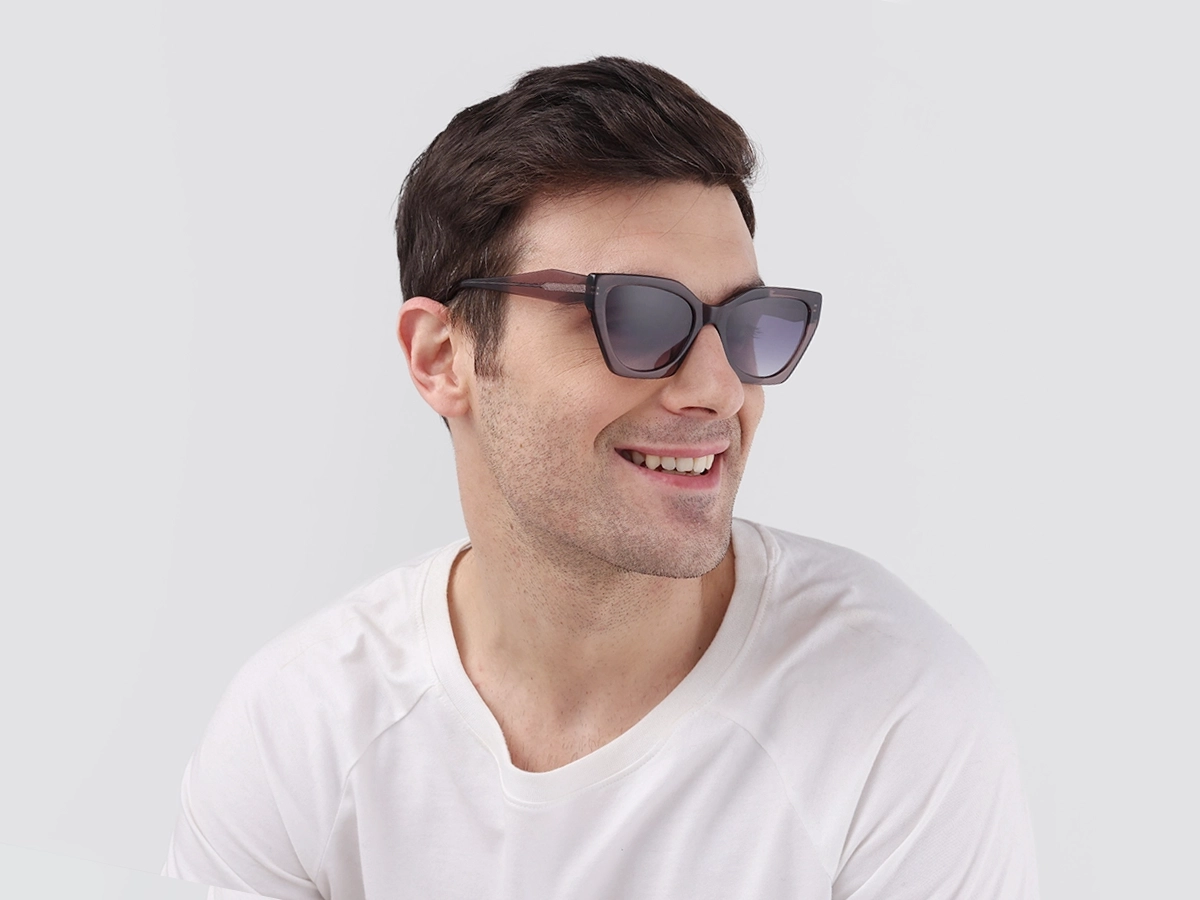 Crystal Mauve Grey Cat-Eye Geometric Sunglasses-42