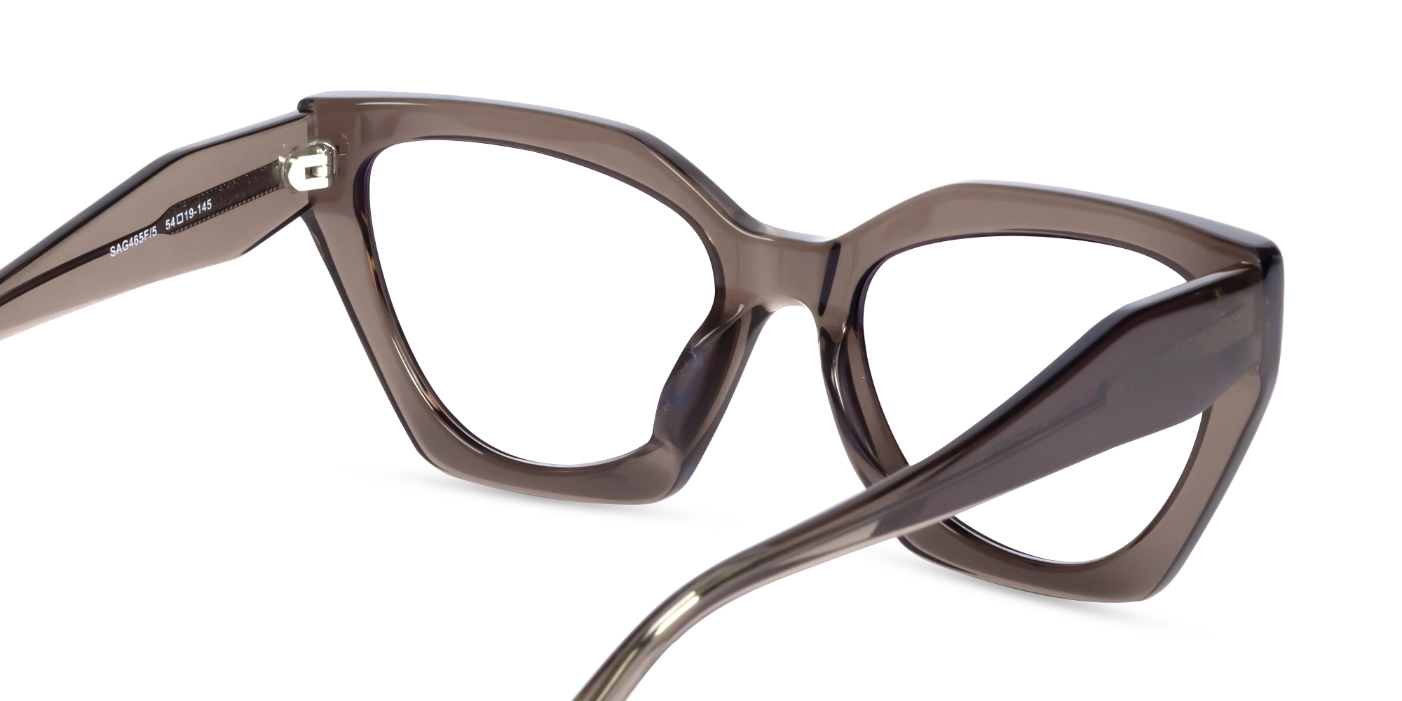 Crystal Mauve Grey Cat-eye Geometric Glasses-5