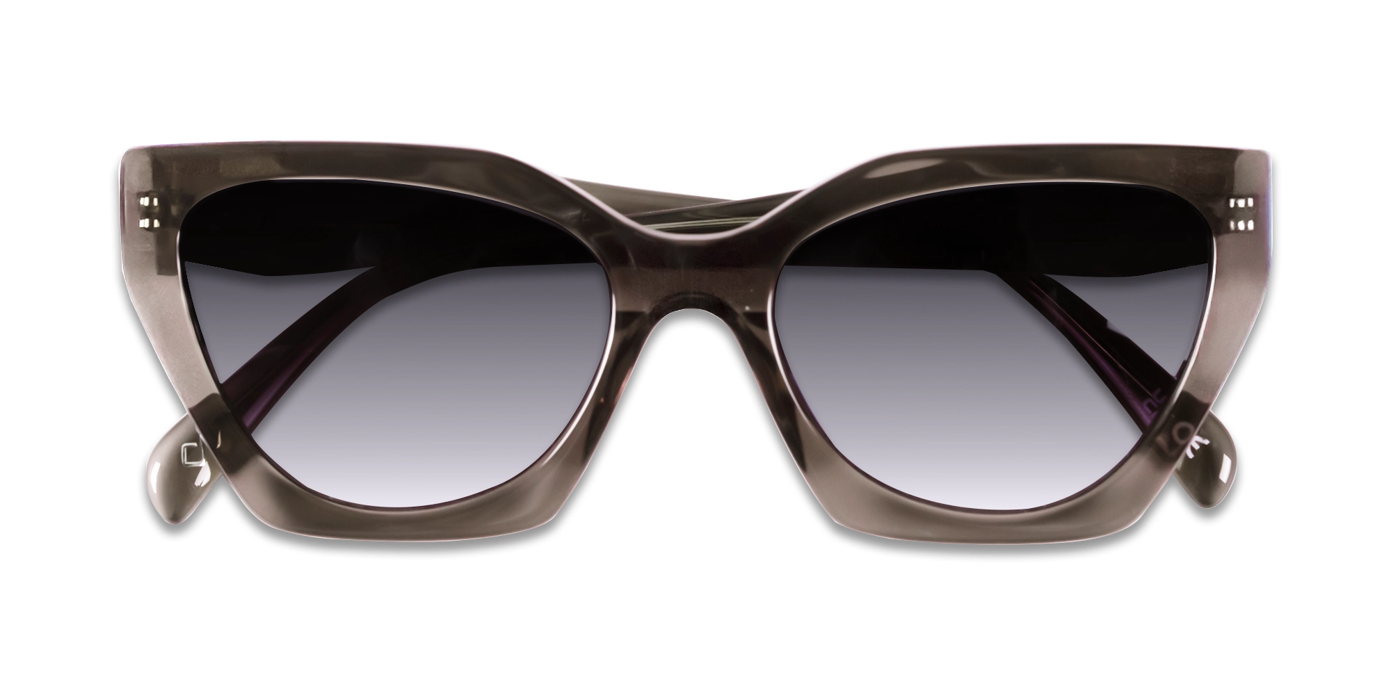 Crystal Mauve Grey Cat-Eye Geometric Sunglasses-6