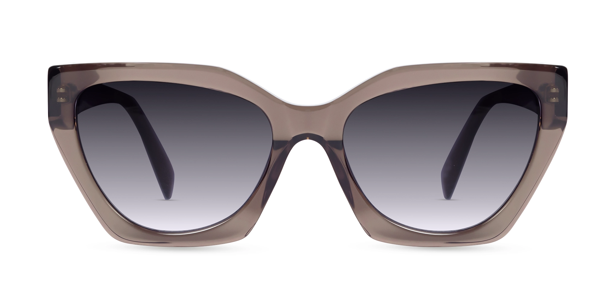 Crystal Mauve Grey Cat-Eye Geometric Sunglasses-1 Crystal Mauve Grey Cat-Eye Geometric Sunglasses-1