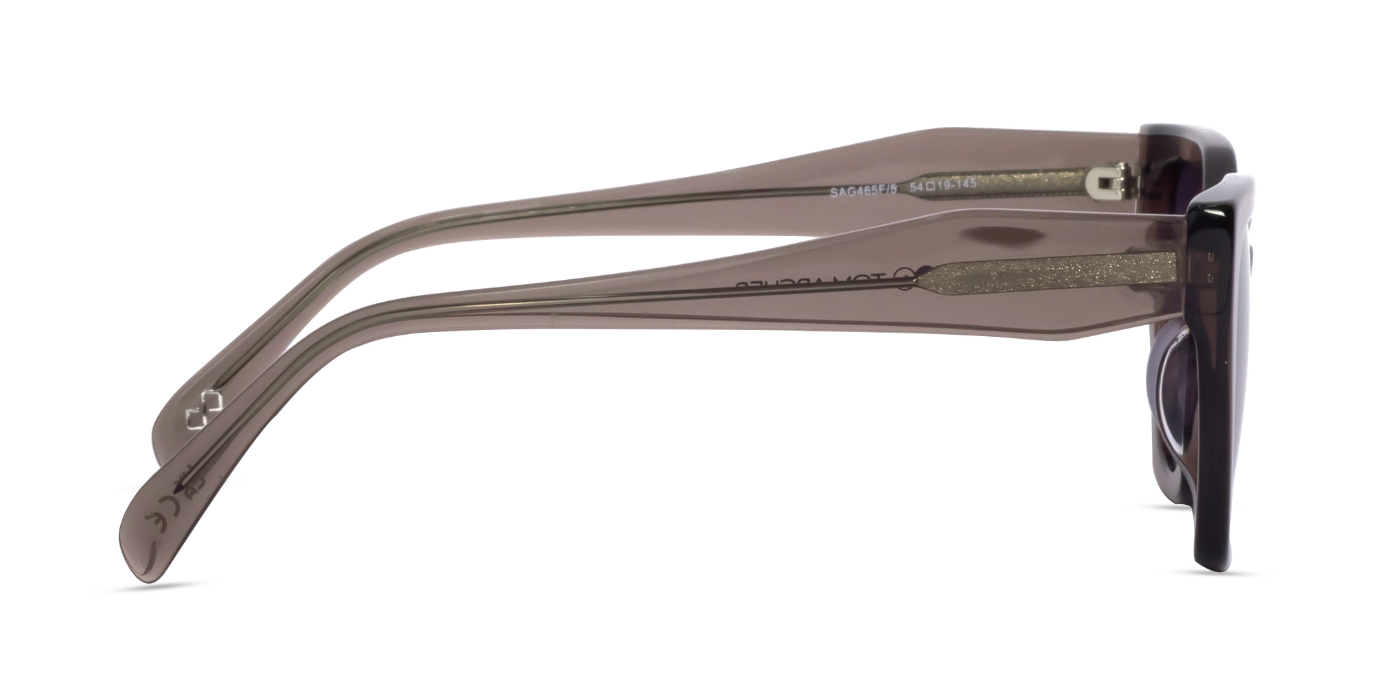 Crystal Mauve Grey Cat-eye Geometric Glasses-4