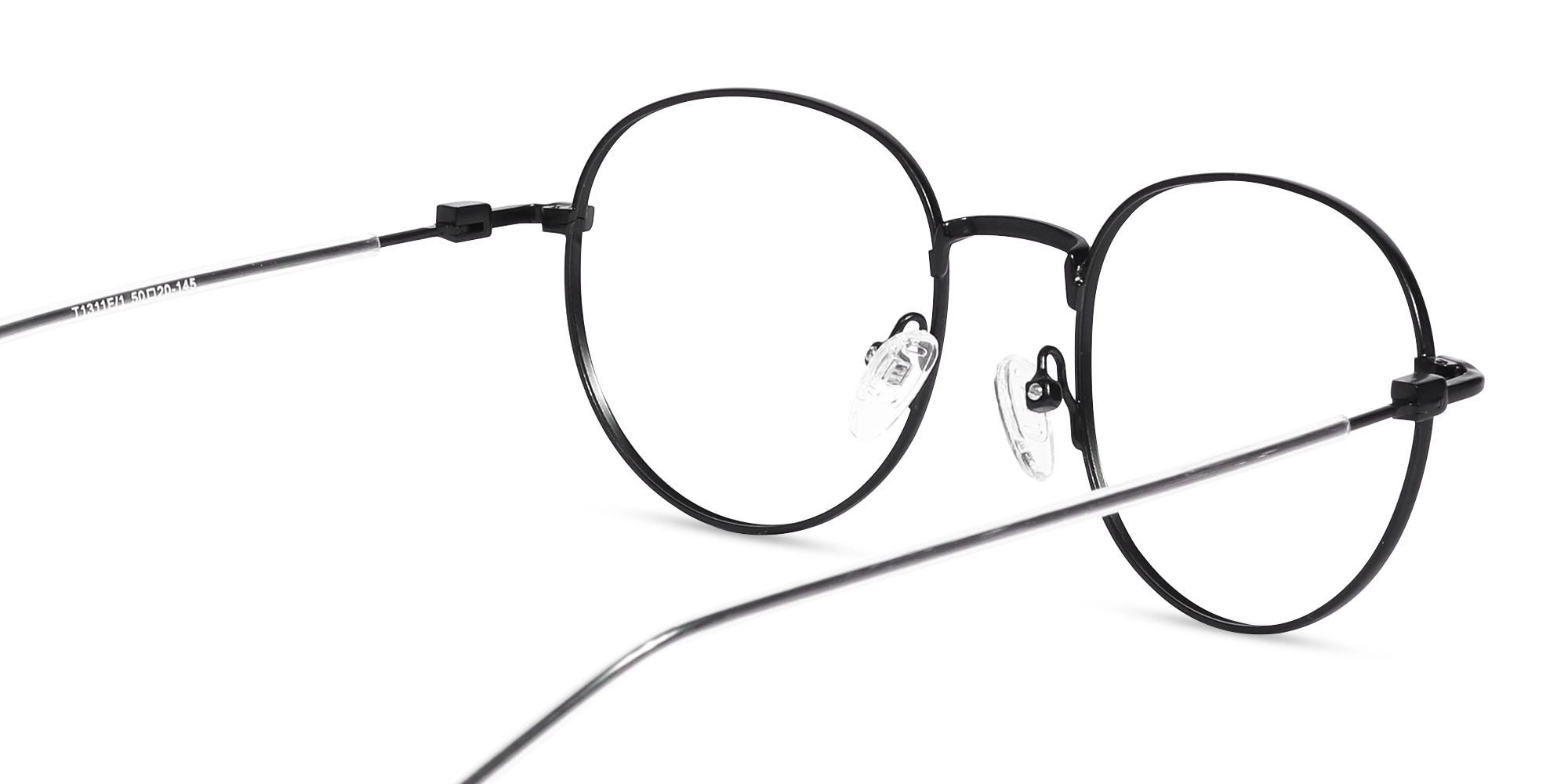 Matte Black Oval Titanium Glasses-5