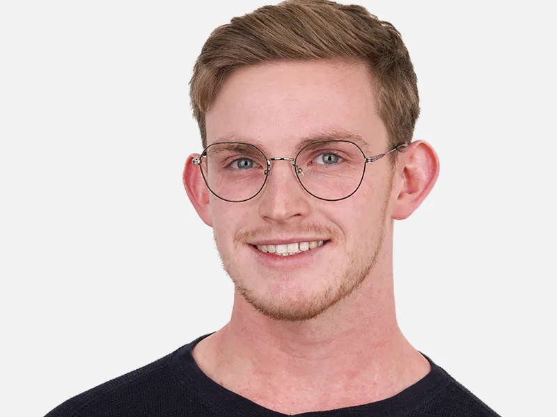 Black & Silver Square Metal Glasses in Full-Rim-2