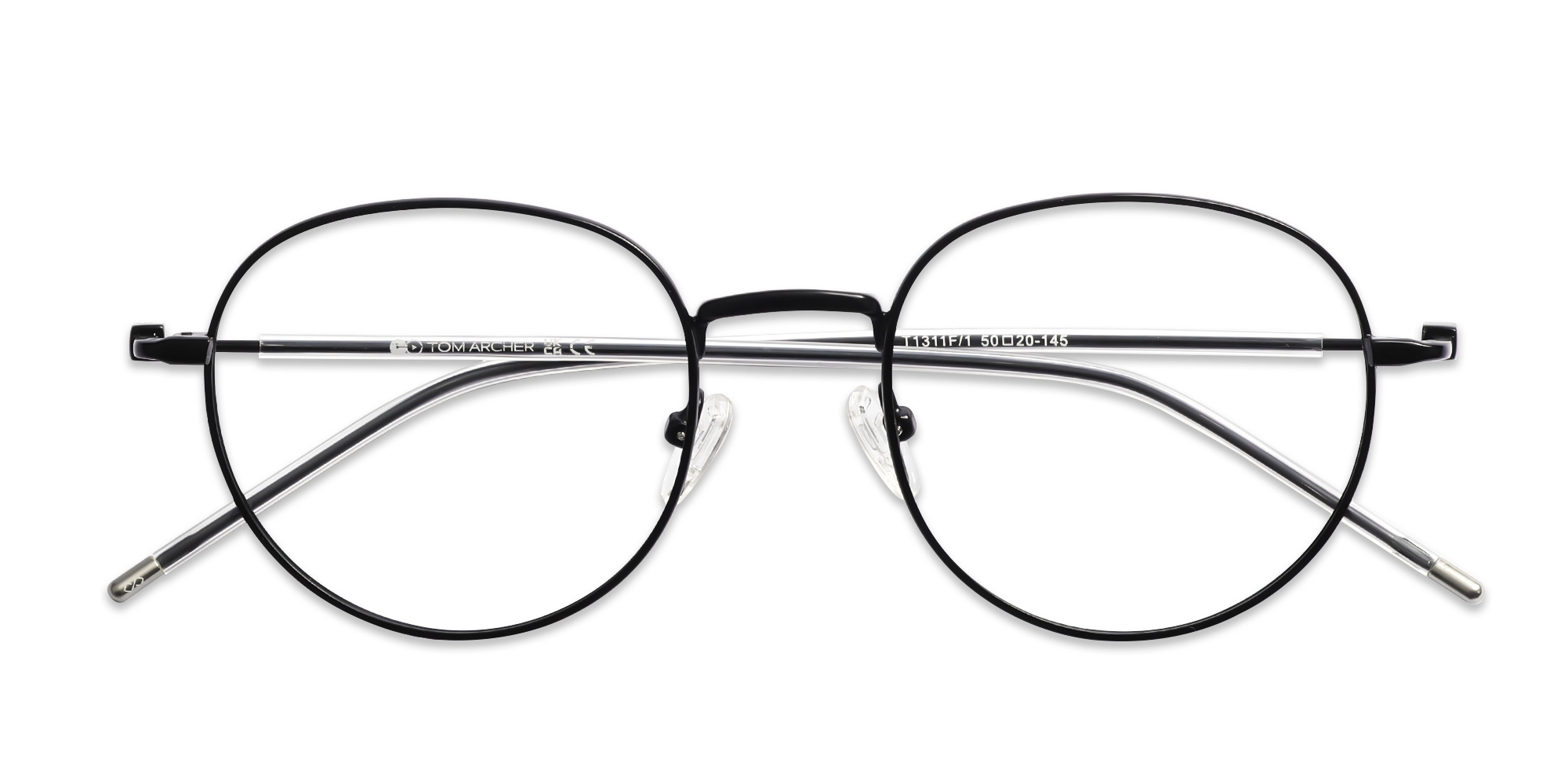 Matte Black Oval Titanium Glasses-6