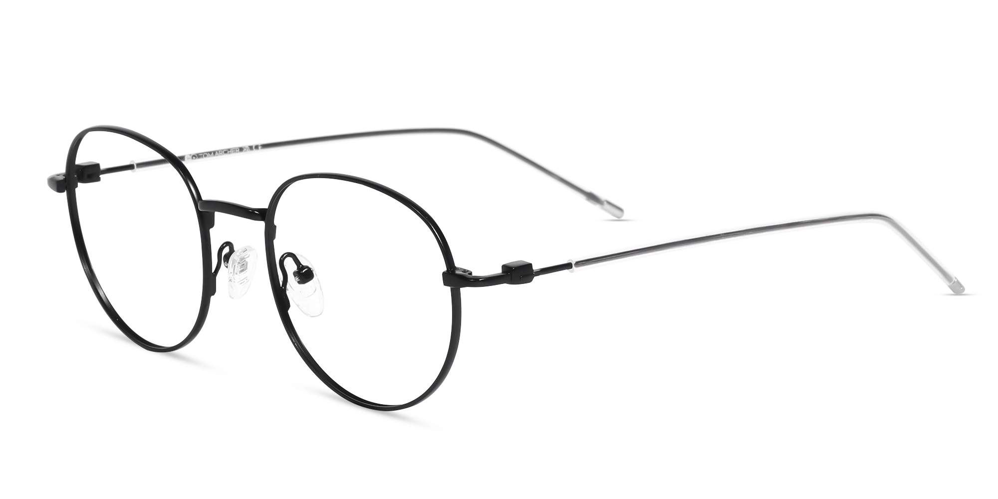 Matte Black Oval Titanium Glasses-3