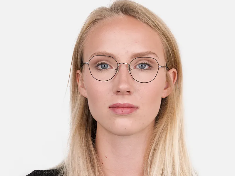 Black & Silver Square Metal Glasses in Full-Rim-2