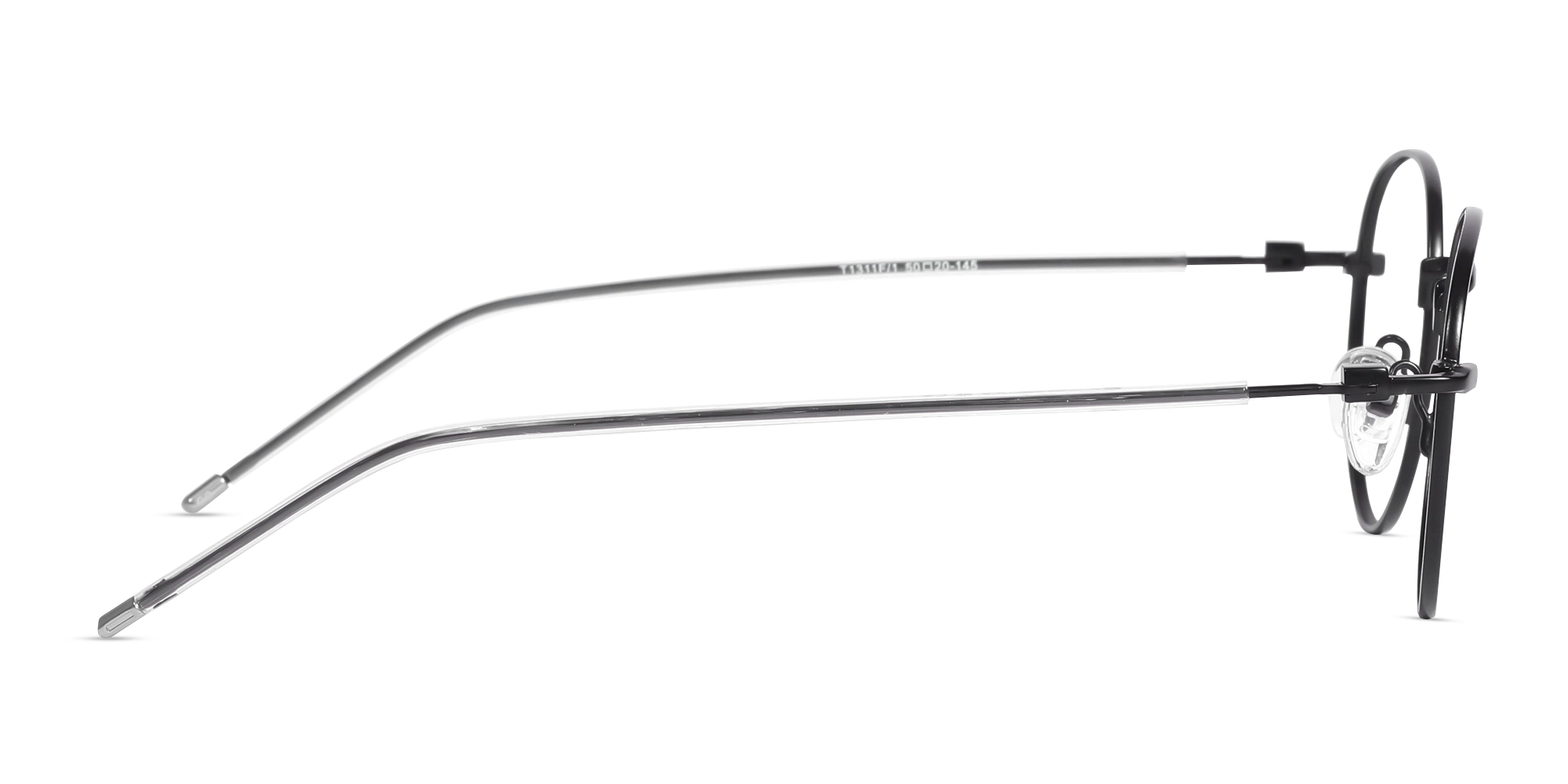 Matte Black Oval Titanium Glasses-4