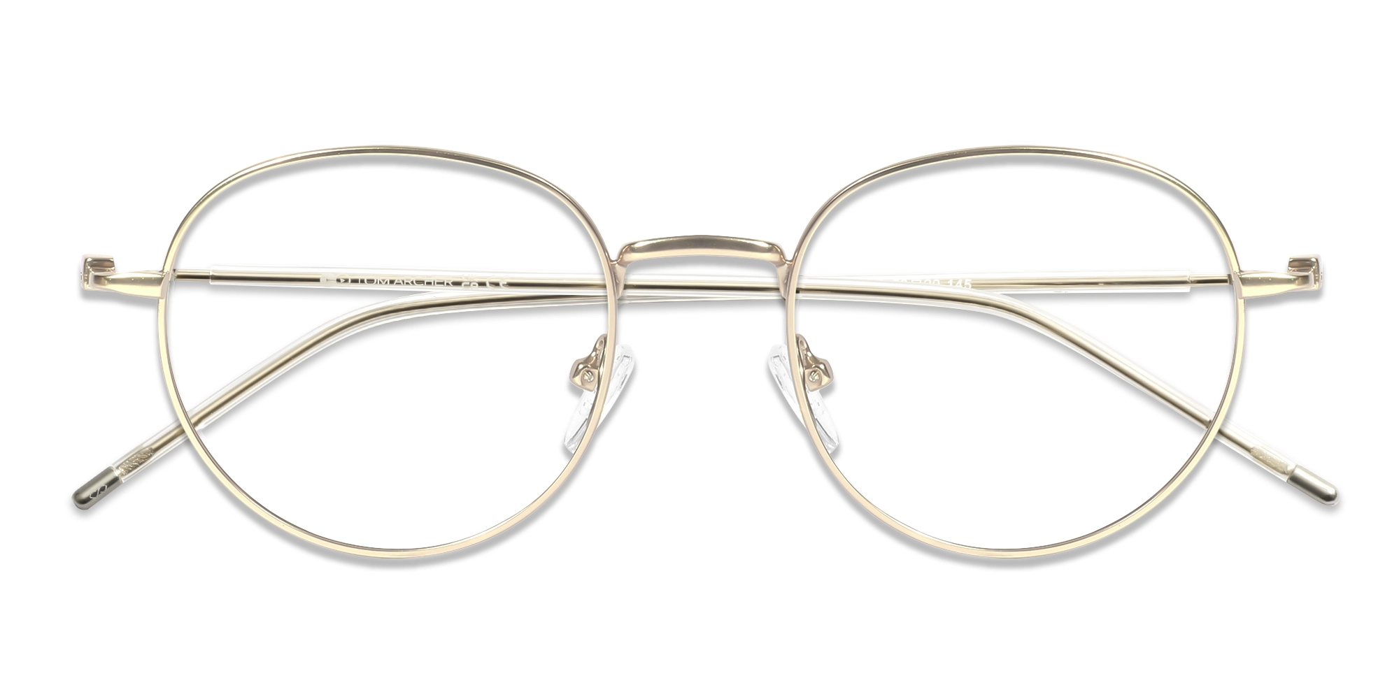 Metal Champagne Gold Oval Glasses-6