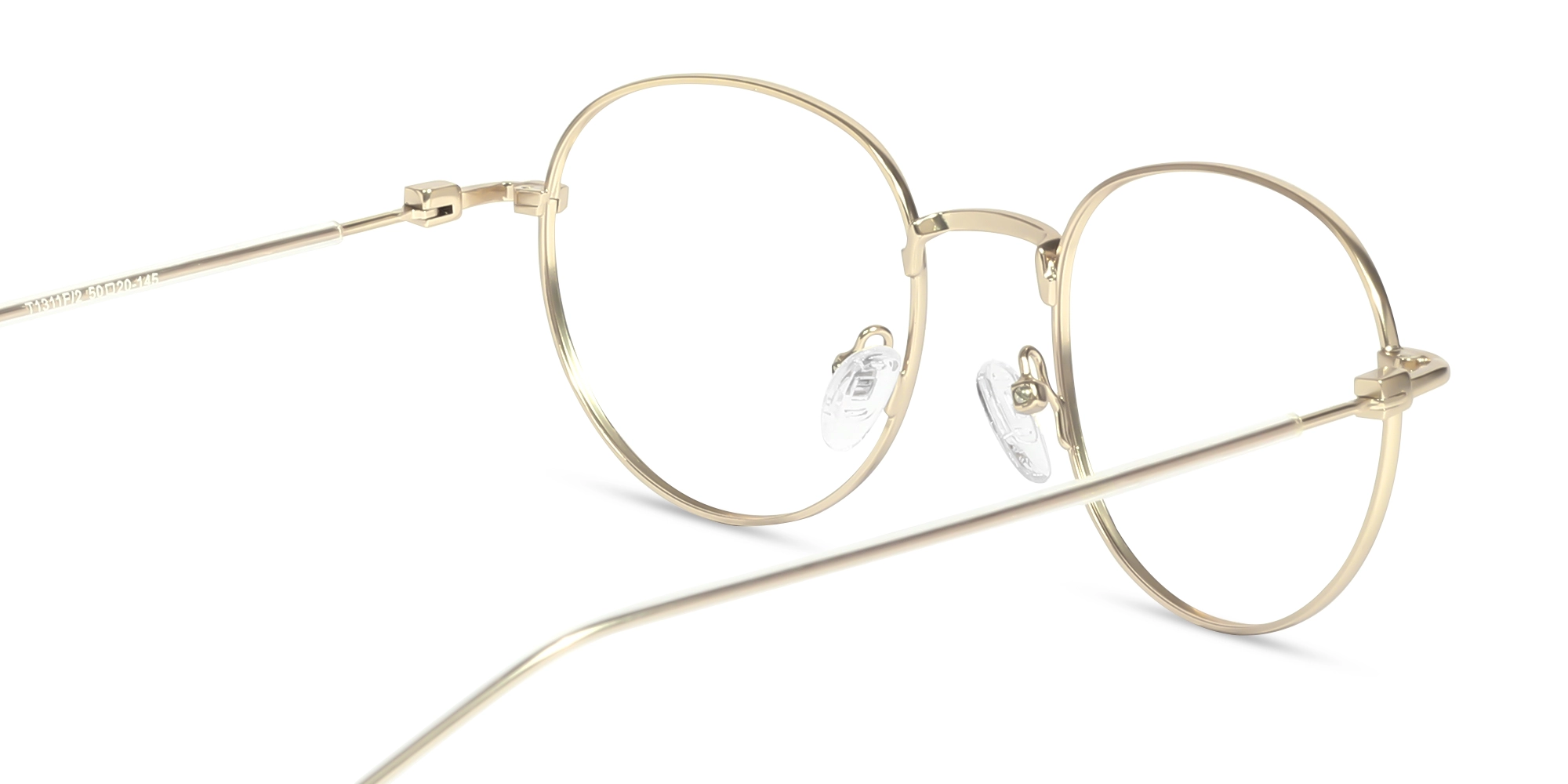 Metal Champagne Gold Oval Glasses-5
