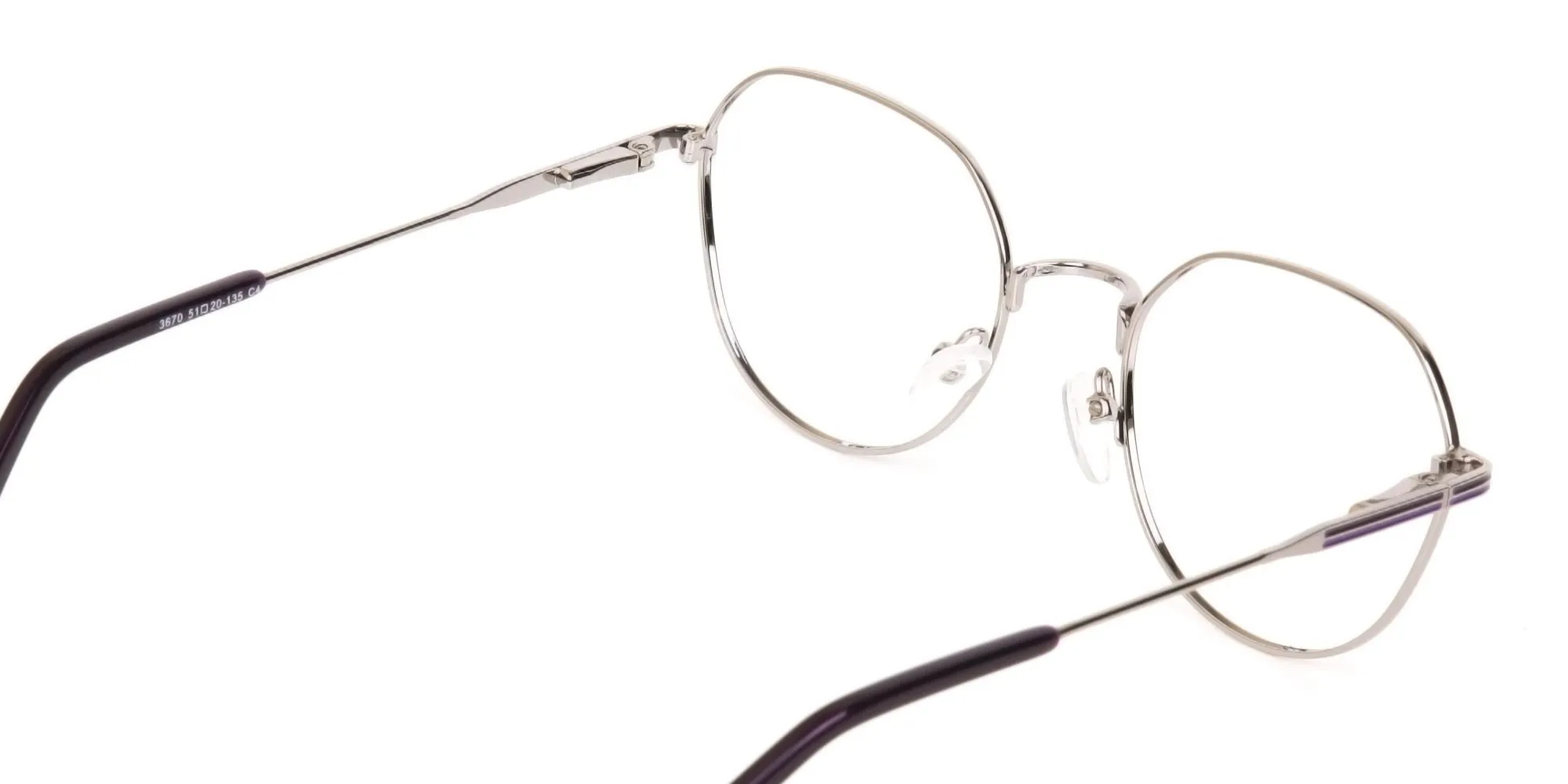 Raisin Purple & Silver Square Metal Glasses-2