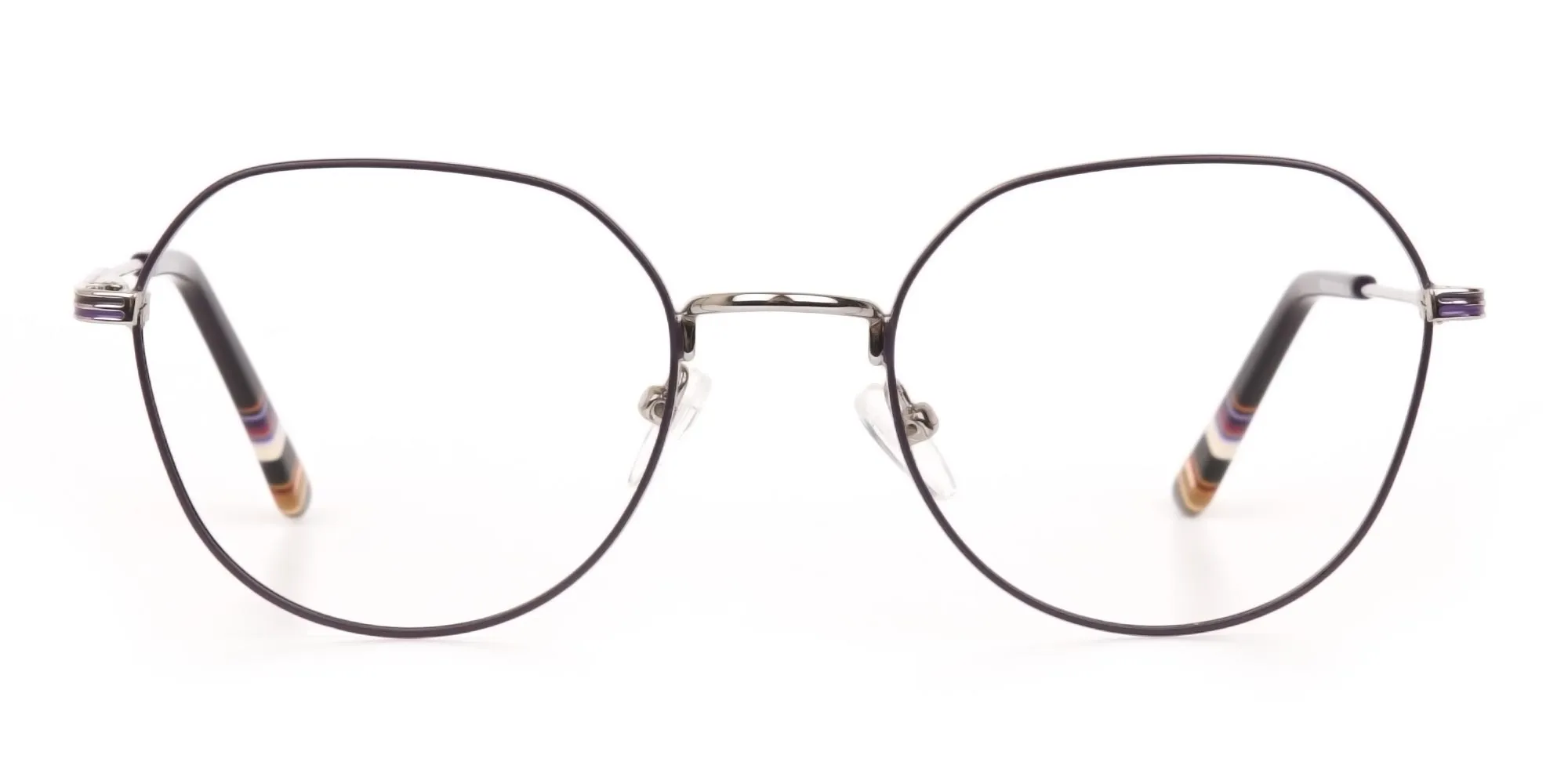 Raisin Purple & Silver Square Metal Glasses-2