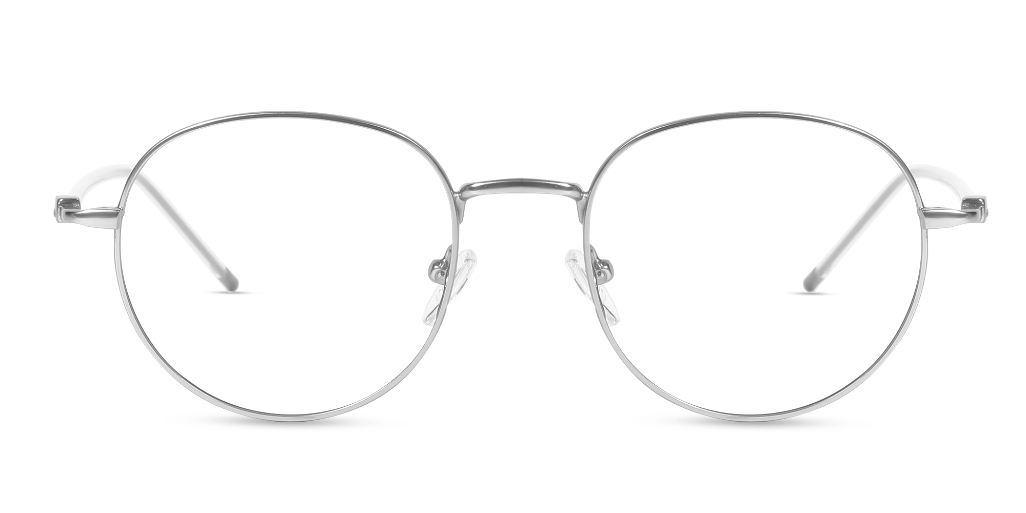 Silver Oval Titanium Metal Full-Rim Glasses-1 Silver Oval Titanium Metal Full-Rim Glasses-1