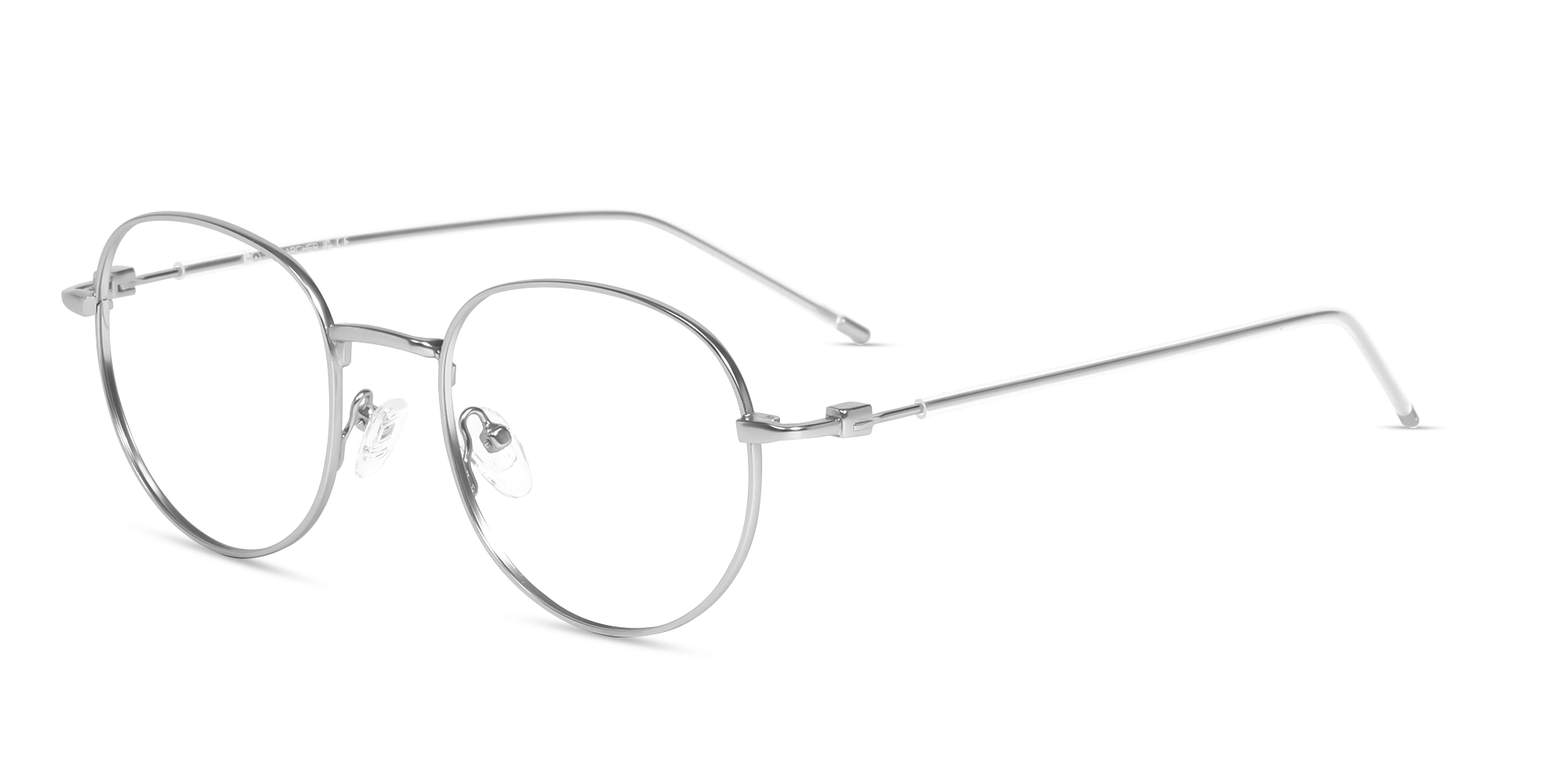 Silver Oval Titanium Metal Full-Rim Glasses-3