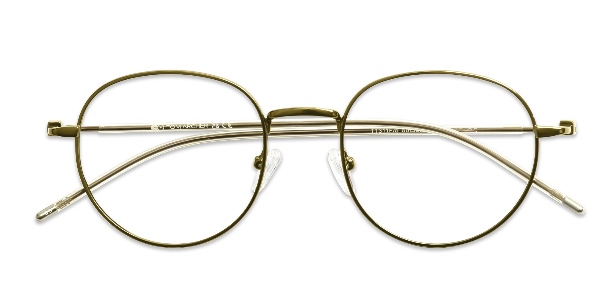 Vintage Gold Oval Full-Rim Glasses-6