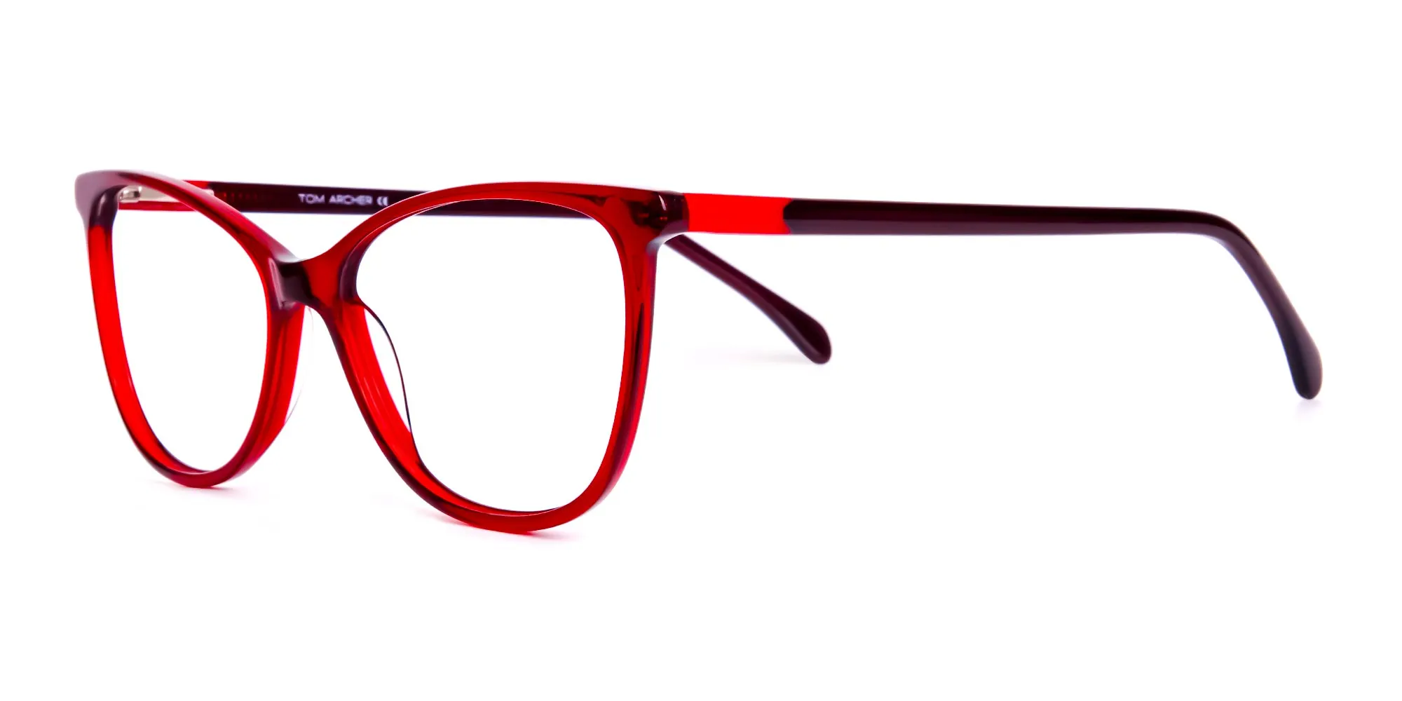 Tom Archer BELPH 4 Crystal Wine Red Cat-Eye glasses for women