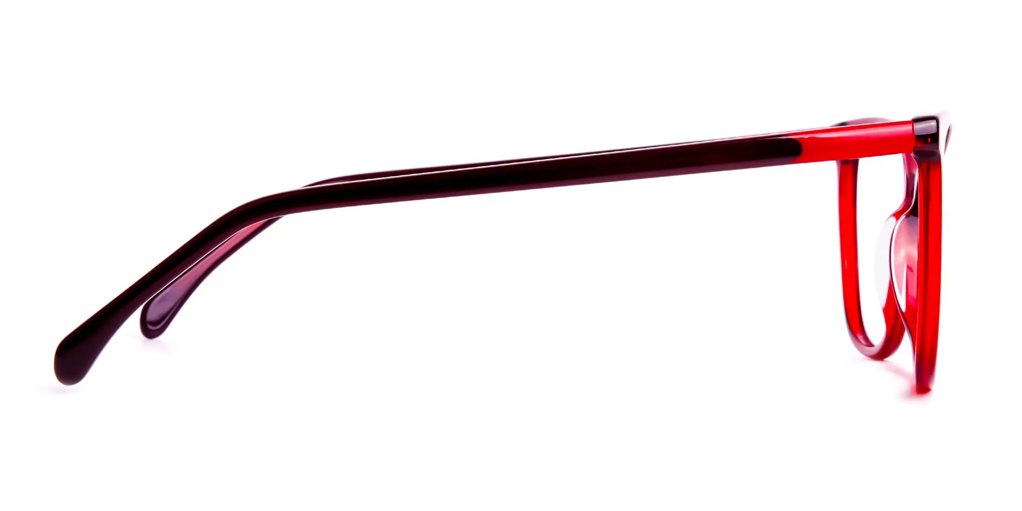 wine red translucent cat eye glasses -2
