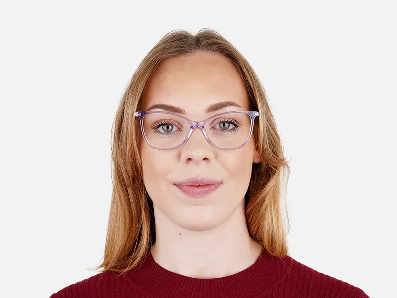 Crystal Pastel Purple Cat eye Glasses Frames-2