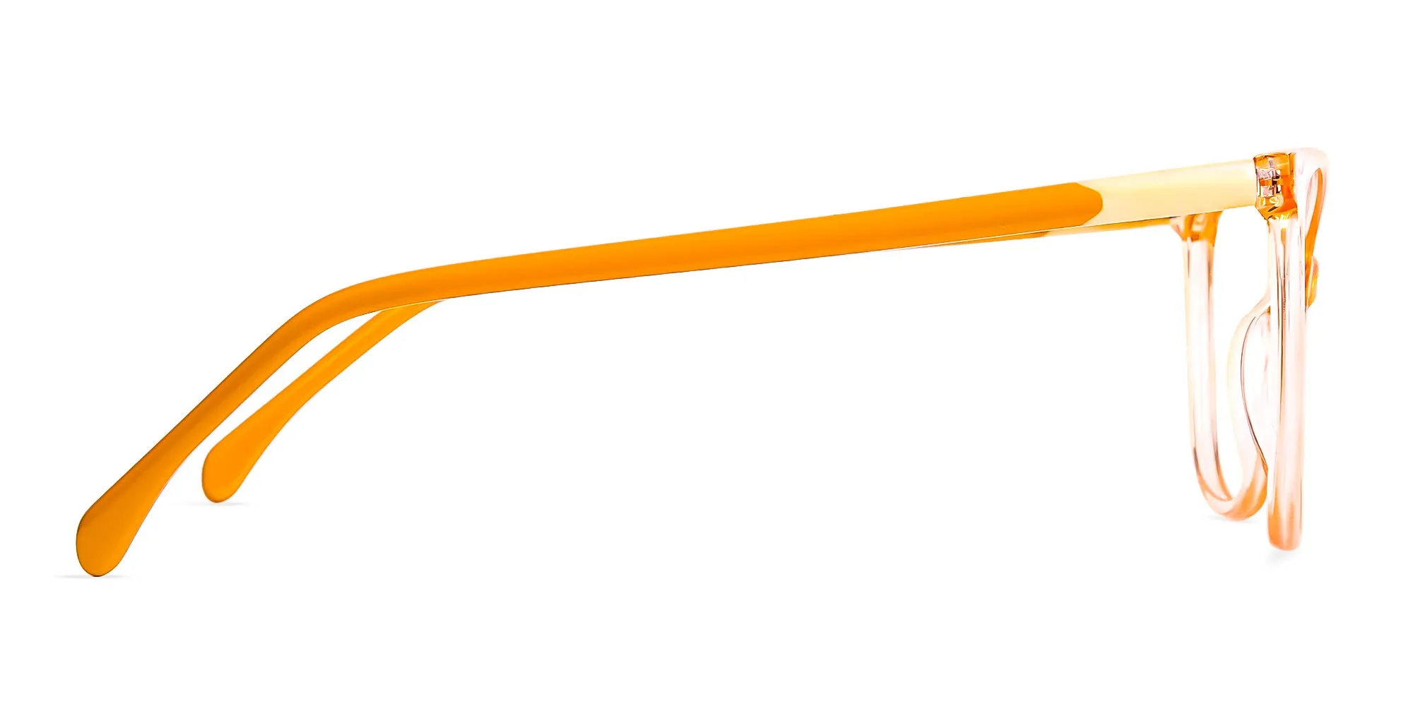 Crystal Clear or Transparent orange Colour Cat eye Glasses Frames-2