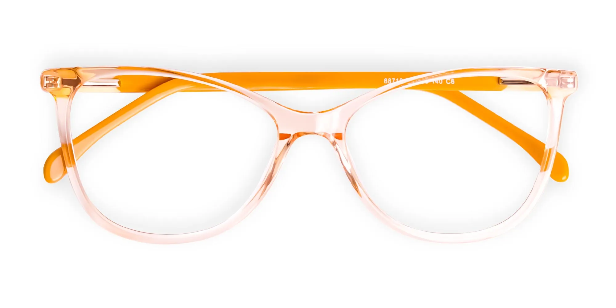 Prescription Cat-Eye glasses in Crystal Coral Orange acetate for women