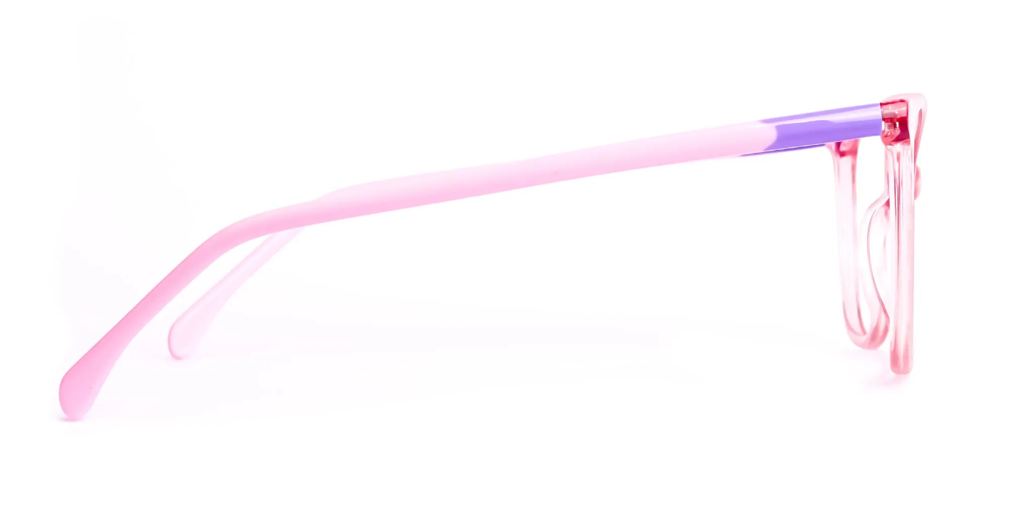 Crystal Clear or Transparent blossom and hot Pink Round Glasses Frames-2