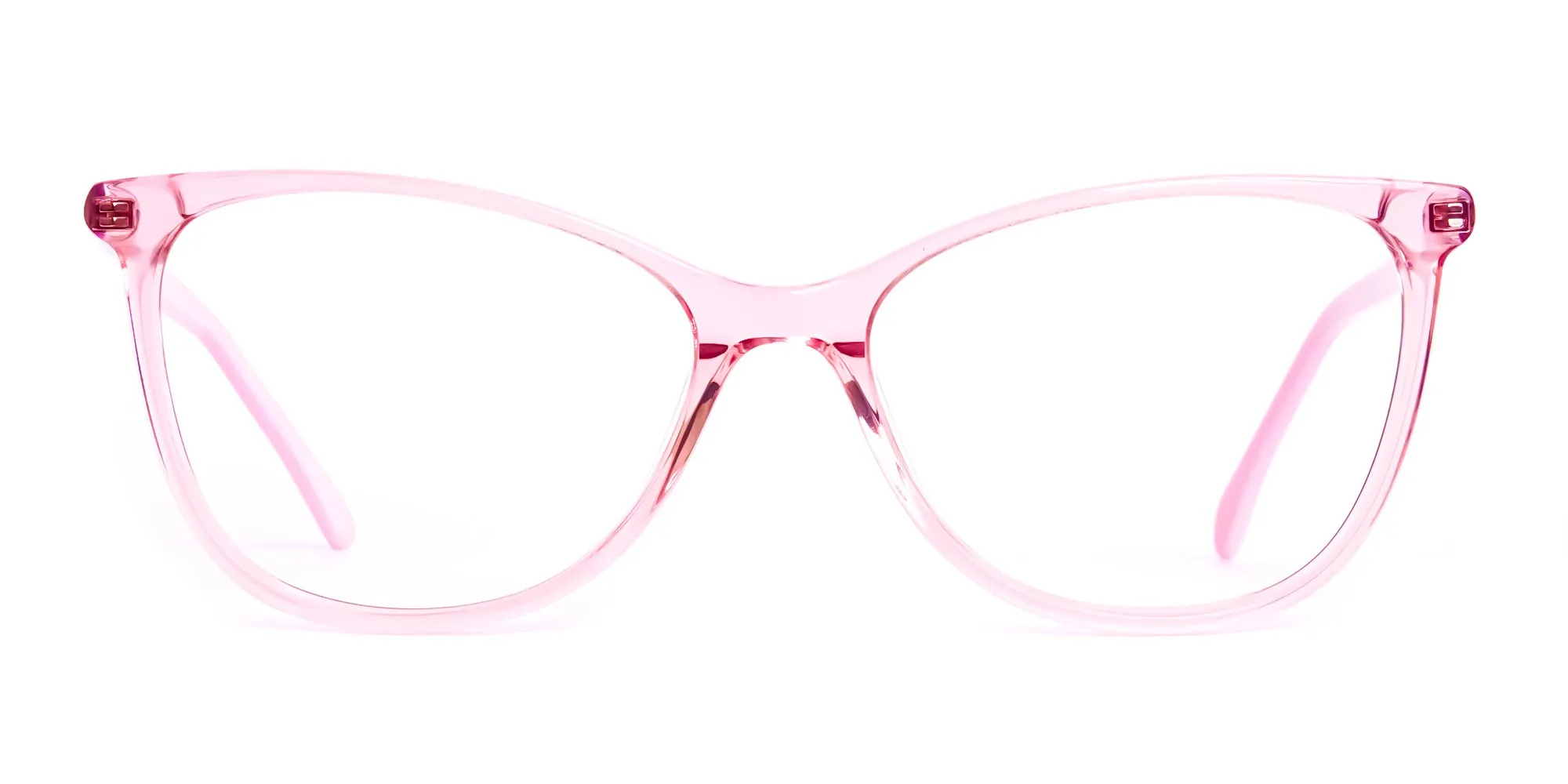 Crystal Clear or Transparent blossom and hot Pink Round Glasses Frames-2